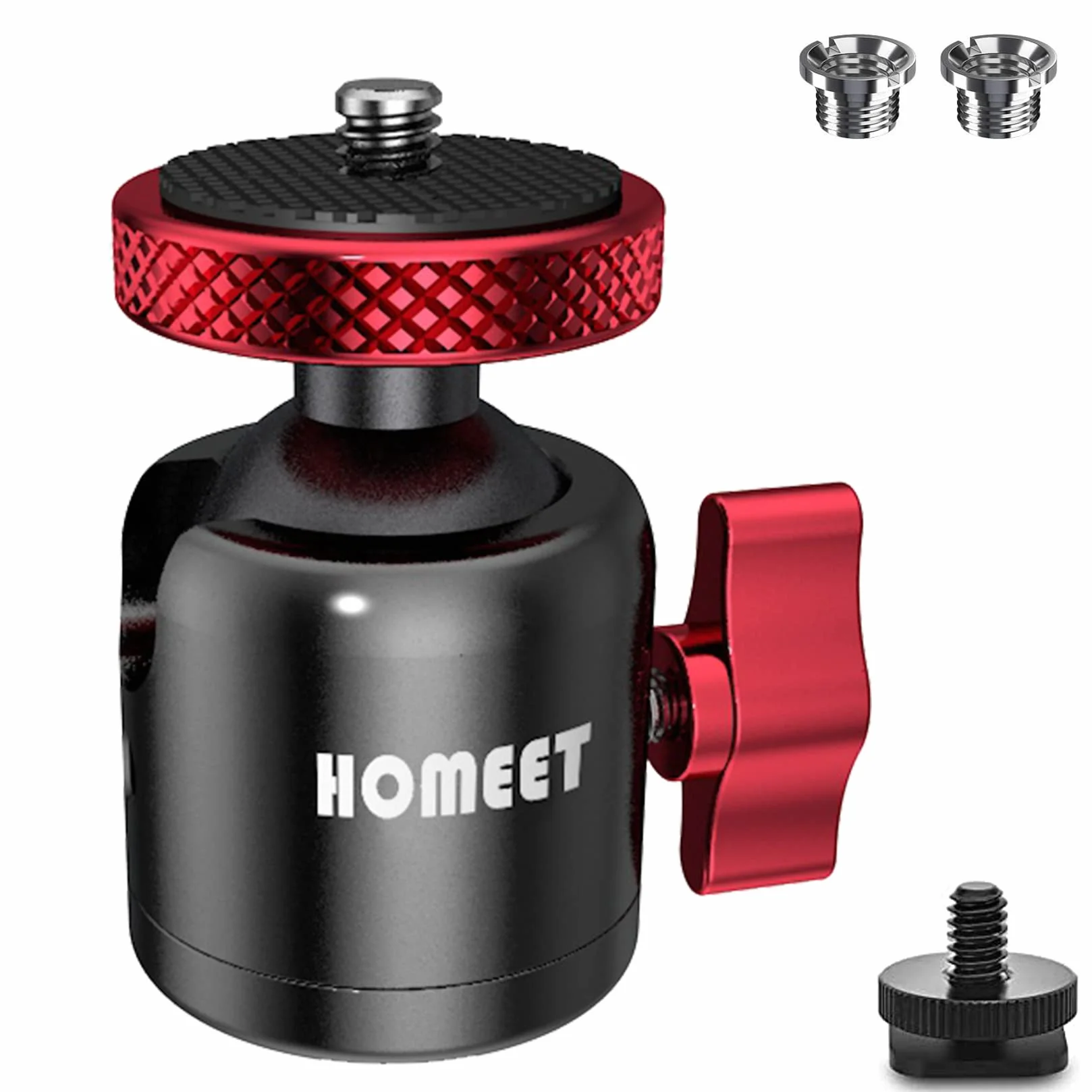 Mini Głowica Kulowa Statywu, 25 mm Ballhead O Średnicy 10 kg, Maksymalne Obciążenie Metalowa Głowica Kulowa 1/4" I Otwór Gwintowany 3/8", Do Wszystkich Aparatów,Statywów,Monitorów