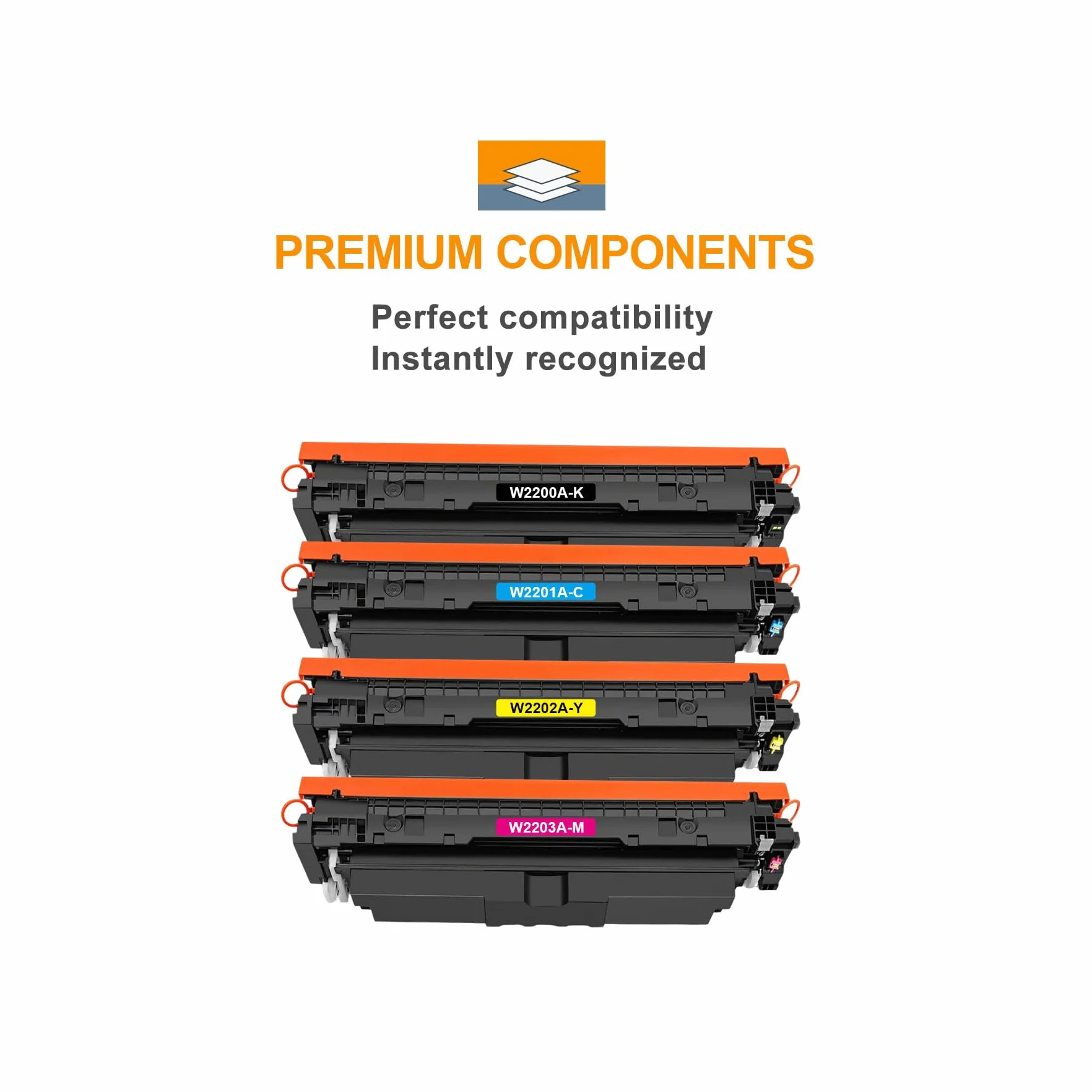 220 A wkład z tonerem zamiennik do HP Color LaserJet Pro 4202dn, 4202dw, MFP 4302dw, MFP 4302fdn, MFP 4302fdw, 4303y (5 sztuk) - z chipem