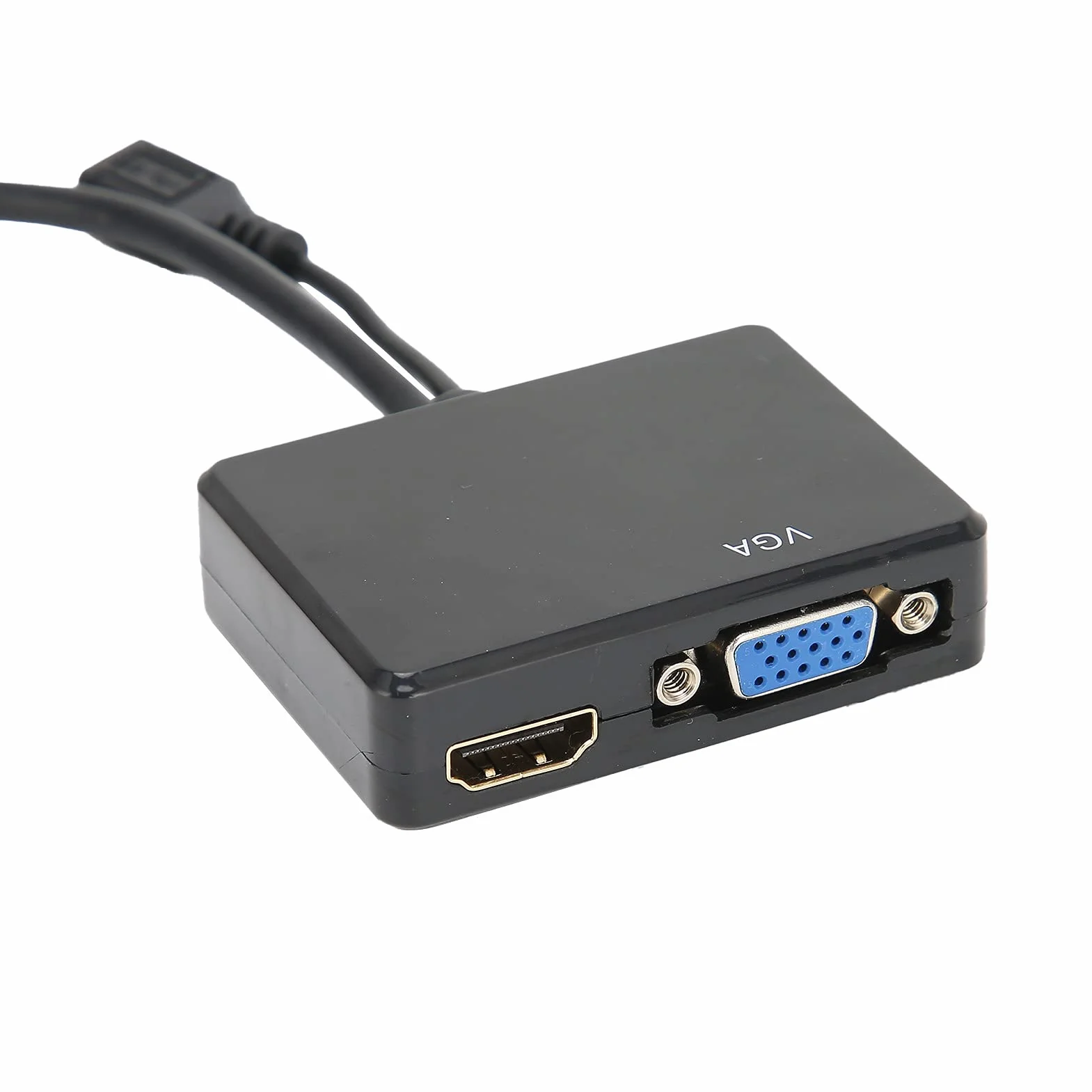 Adapter HDMI do VGA, Rozdzielacz HDMI 1 Wejście 2 Wyjście, Podwójny Wyświetlacz 1080P Konwerter HDMI na HDMI VGA Czarny