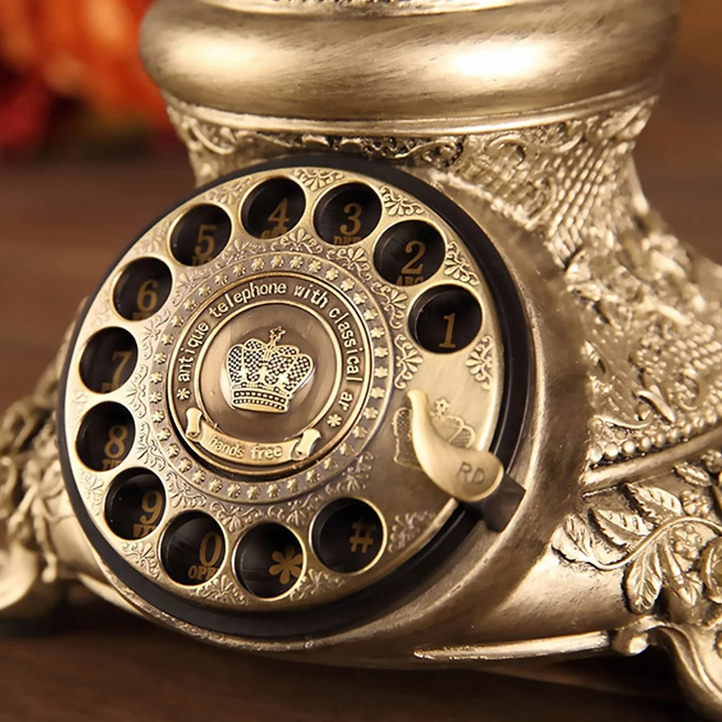WangXLDD Antyczna linia stacjonarna dla osób starszych telefon klasyczny retro biały vintage stałe biurko telefon wykonany z żywicy dom biuro Europa