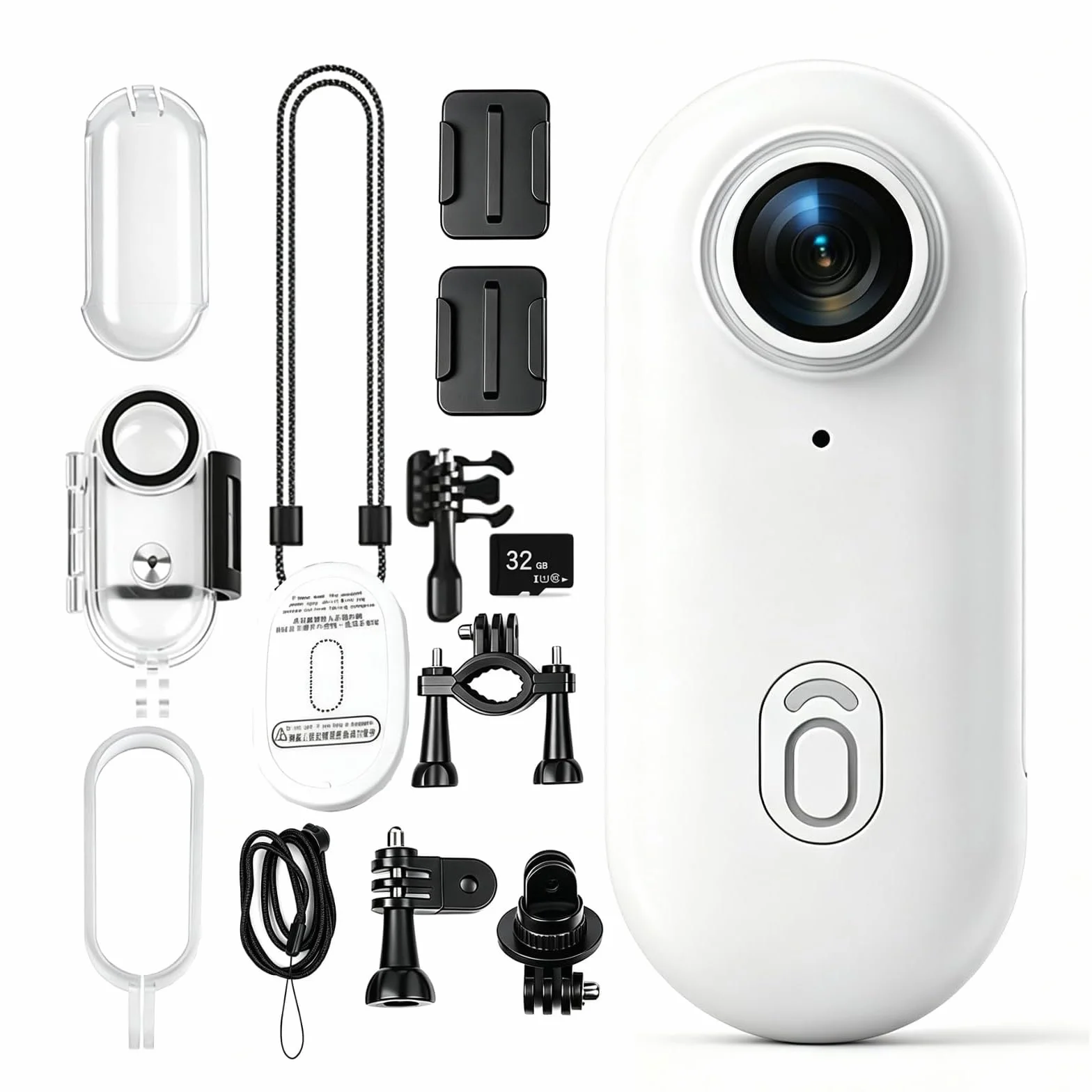 Andoer Mini kamera sportowa 1080p, mała kamera sportowa WiFi, szerokokątny obiektyw 120°, wbudowana bateria z przewodem magnetycznym, klips tylny, wodoszczelna obudowa, akcesoria do montażu kart TF 32