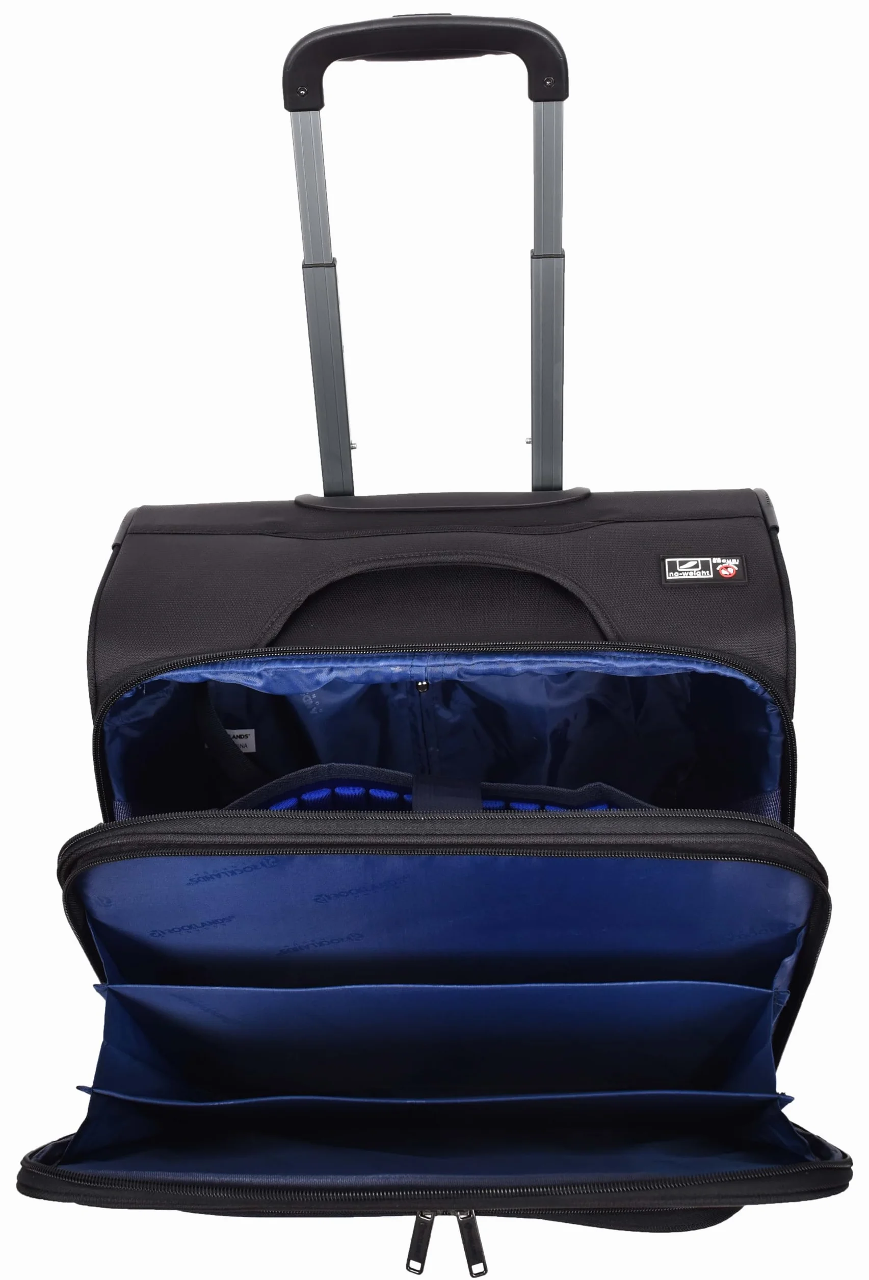 A1 FASHION GOODS 4-kołowe etui na kółkach, wiele przegródek na laptopa, dokumenty, ubrania, torba podróżna służbowa, transfer czarny, Czarny, Carry-on 18", Miękki futerał na kółkach w rozmiarze