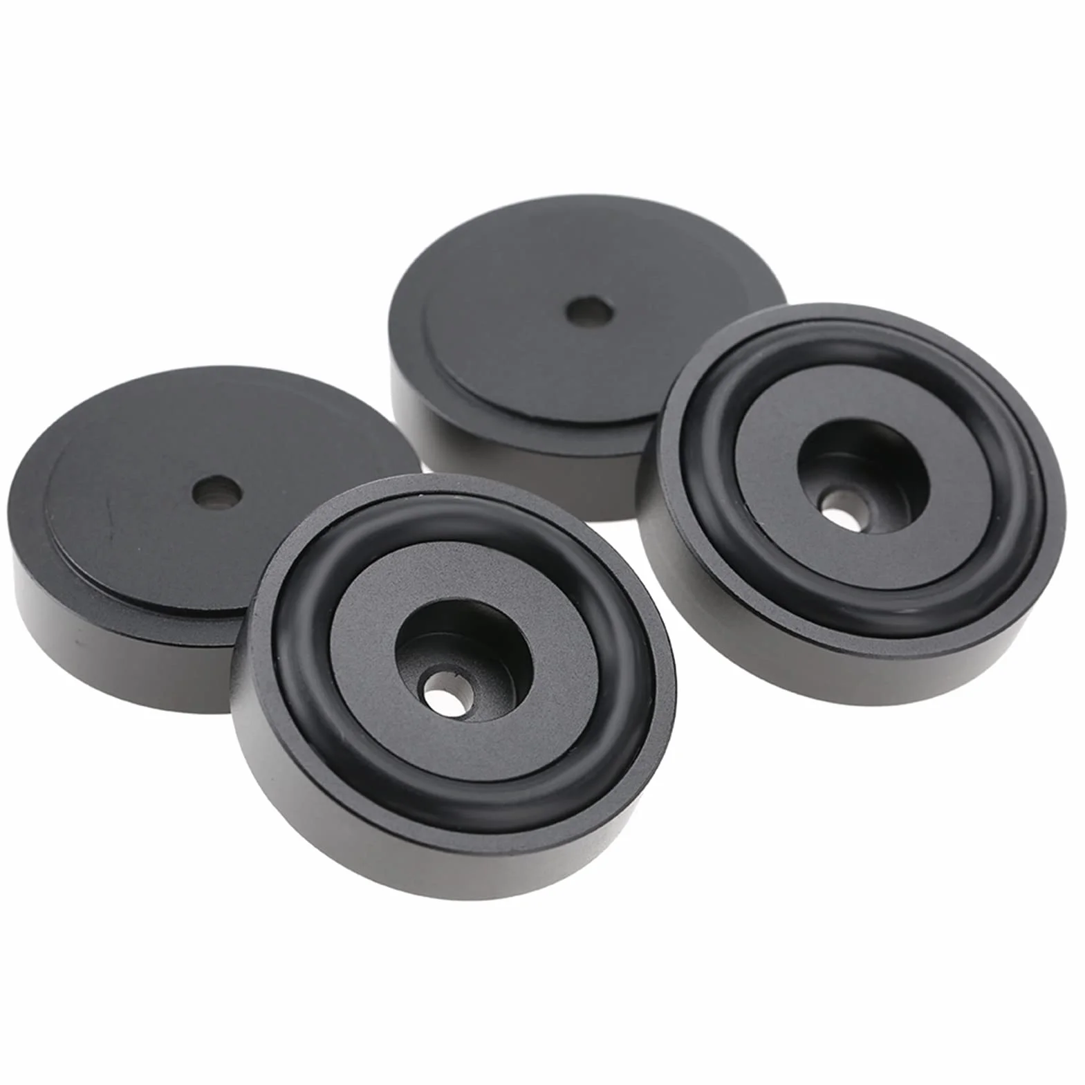 Wzmacniacz Nóżki Aluminiowe Wzmacniacz Pad Stop Aluminium 4 szt. 40 * 10 Mm Wzmacniacz ze Stopu Aluminium Pad Anodowanie Piaskowanie Wzmacniacz Klocki Stopy Srebrne (Czarny)