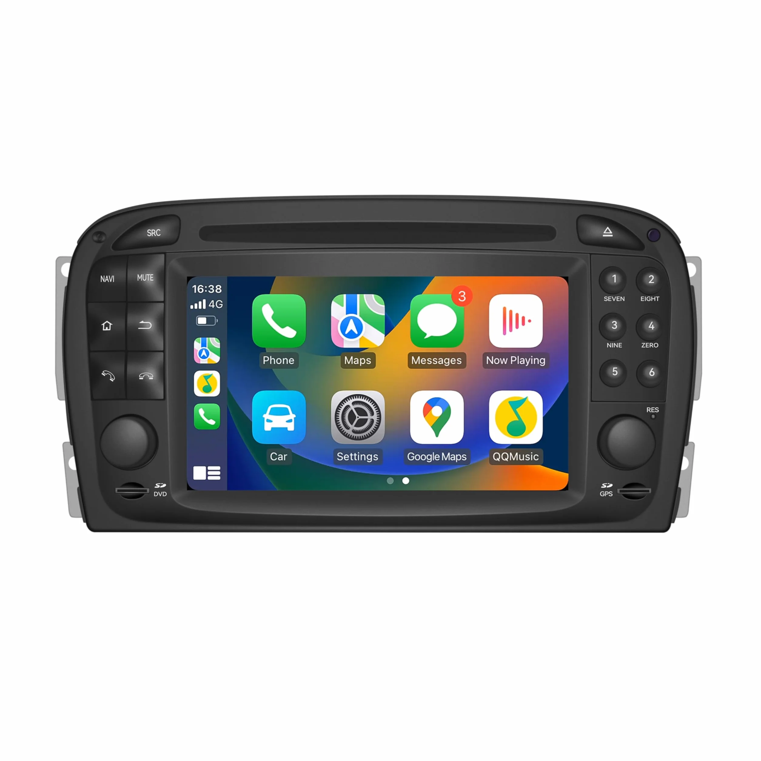 Aktualizacja ekranu dotykowego Android o przekątnej 6,2 cala do radia Mercedes SL R230, CarPlay, aplikacja do tworzenia kopii lustrzanych, Netflix, YouTube, TV, Spotify, Wi-Fi, USB, FM, DVD, nawigacji