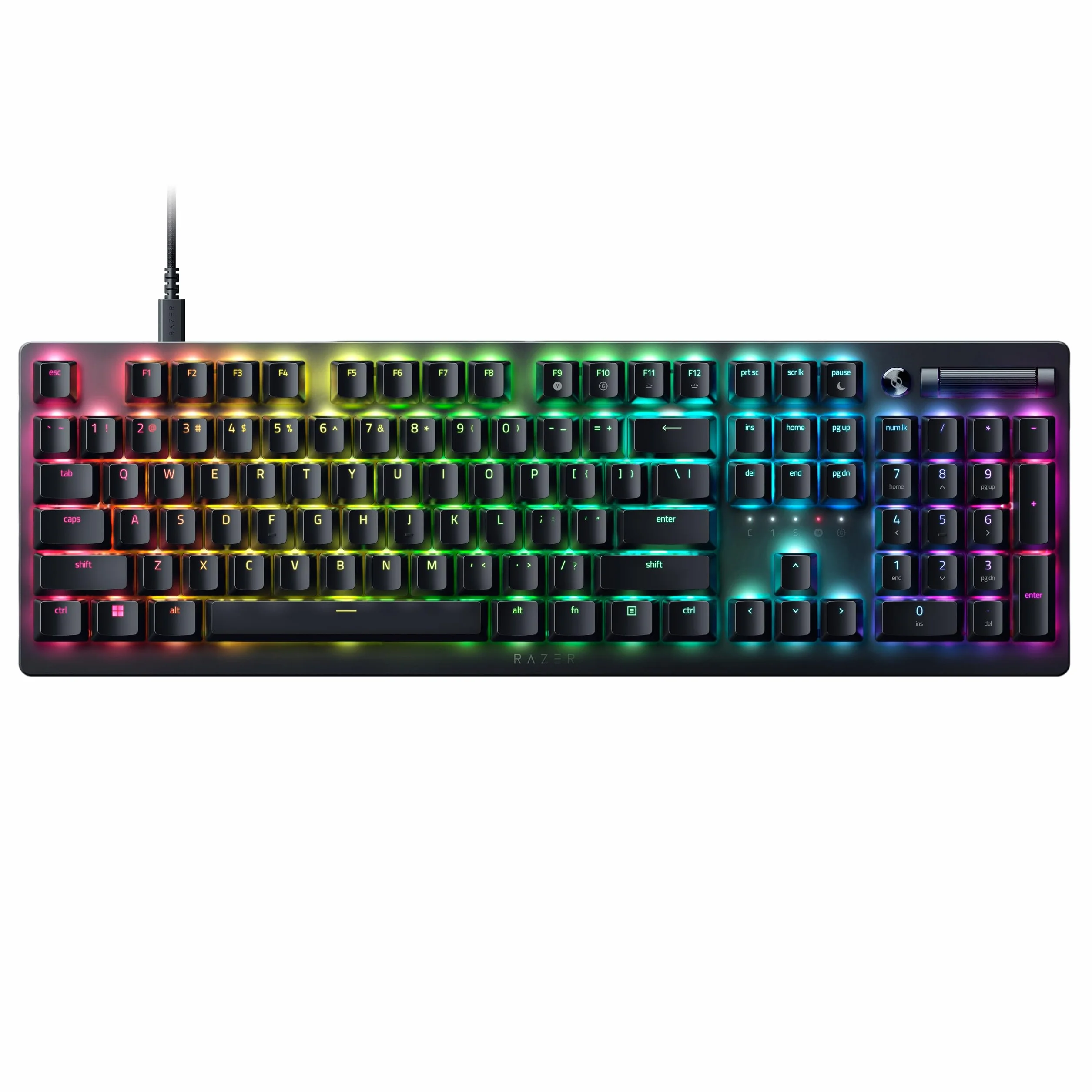 Razer DeathStalker V2 (Red Switch) – niskoprofilowa klawiatura optyczna do gier (liniowe przełączniki optyczne, HyperSpeed Wireless, USB-C, laserowo wycinane nasadki klawiszy), układ QWERTY US, czarna