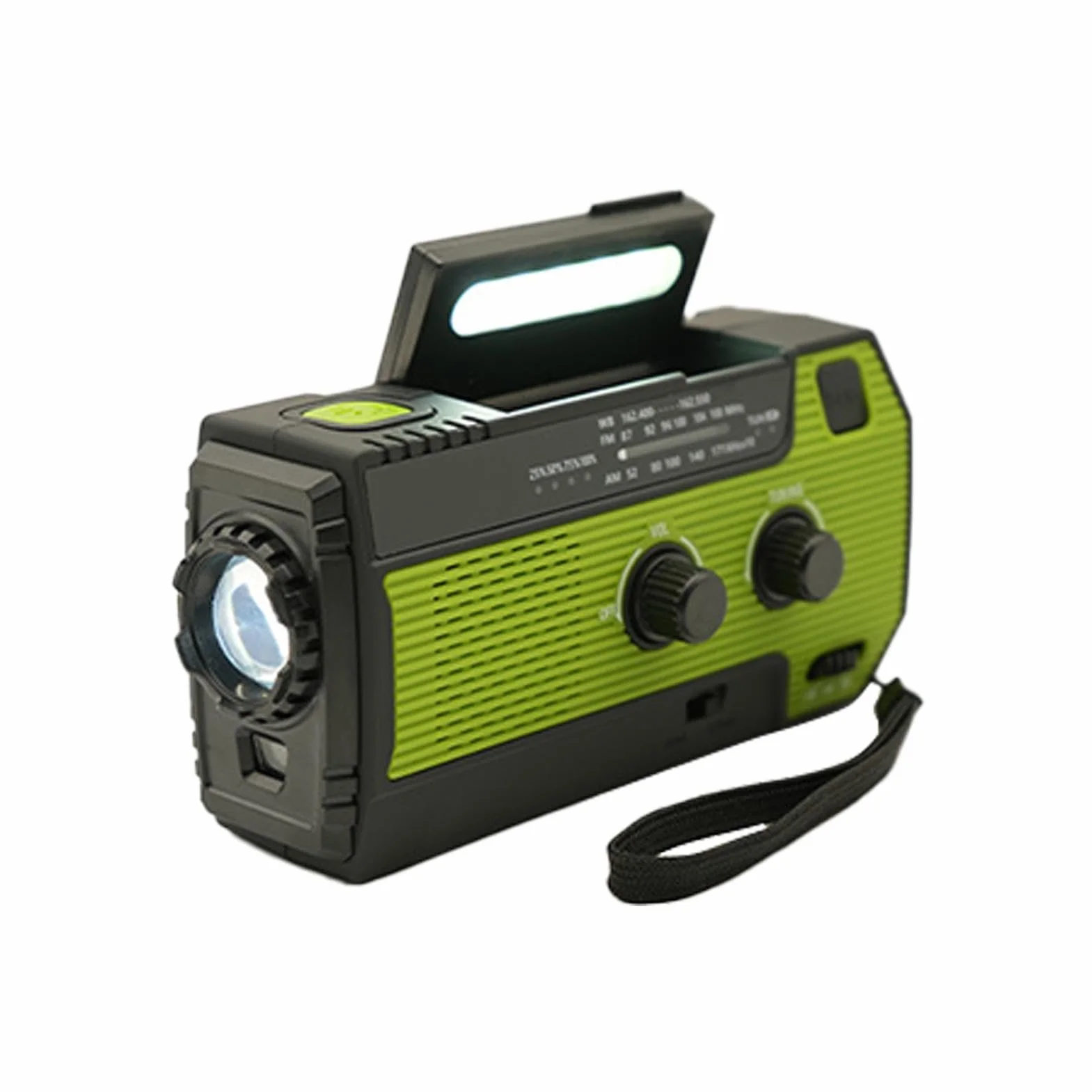 Przenośne Radio FM Z Latarką LED I Małym Panelem Słonecznym | Radio Pogodowe z Latarką 3-Trybową Do Użytku Wewnątrz I Na Zewnątrz, W Domu, Kemping, Piknik, Plaża, Wędrówki,