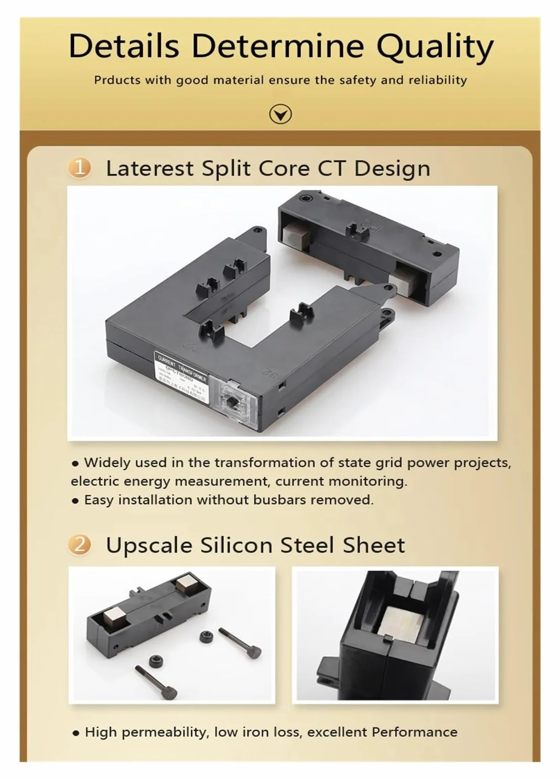 Split Core przetwornica prądowa Okno Typ CT OPCT160BD-1000A 2500A 6000A/5A (OPCT160BD-2500A 5A)