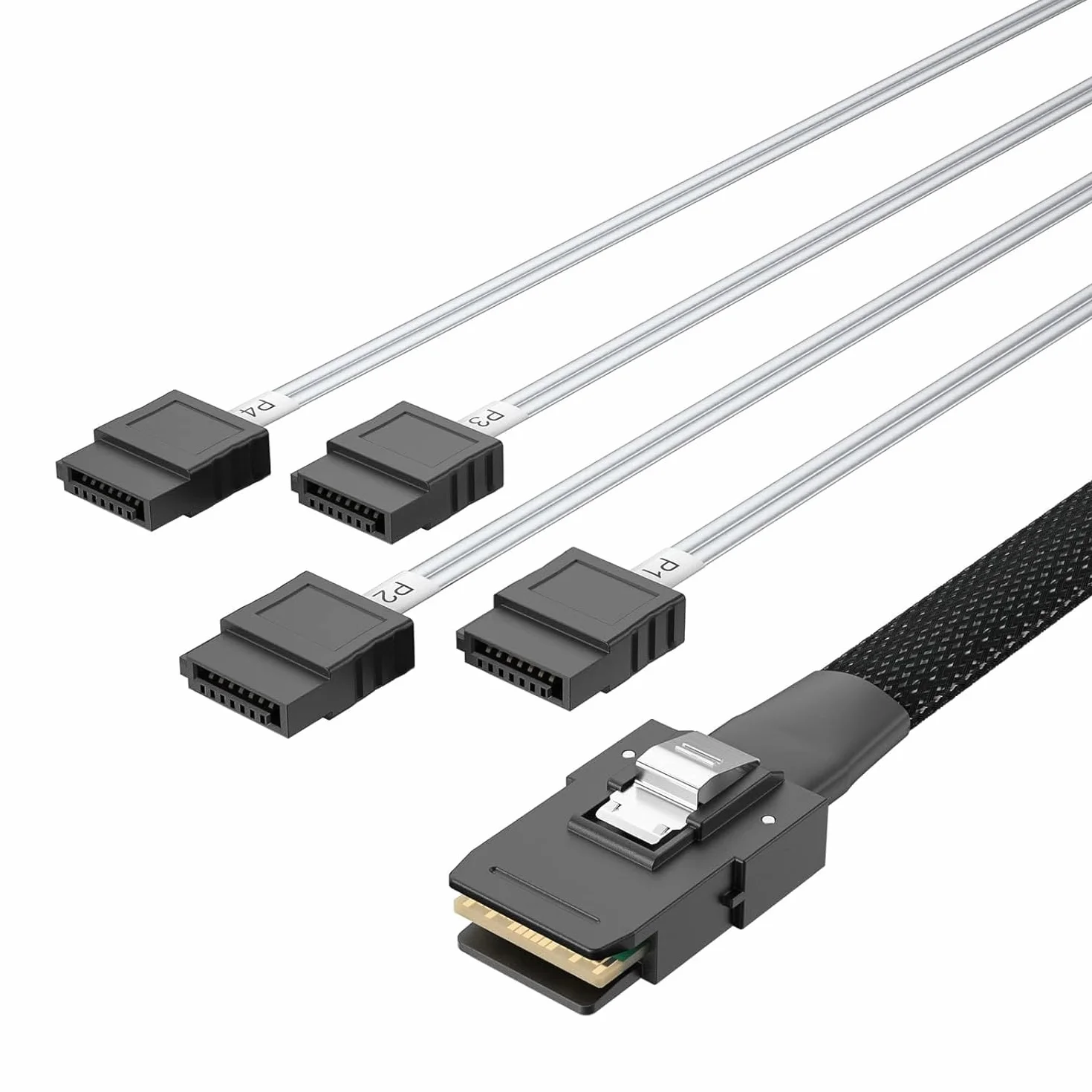 10Gtek MiniSAS SFF-8087 kabel do 4 x SATA 0,5 m do kontrolera RAID