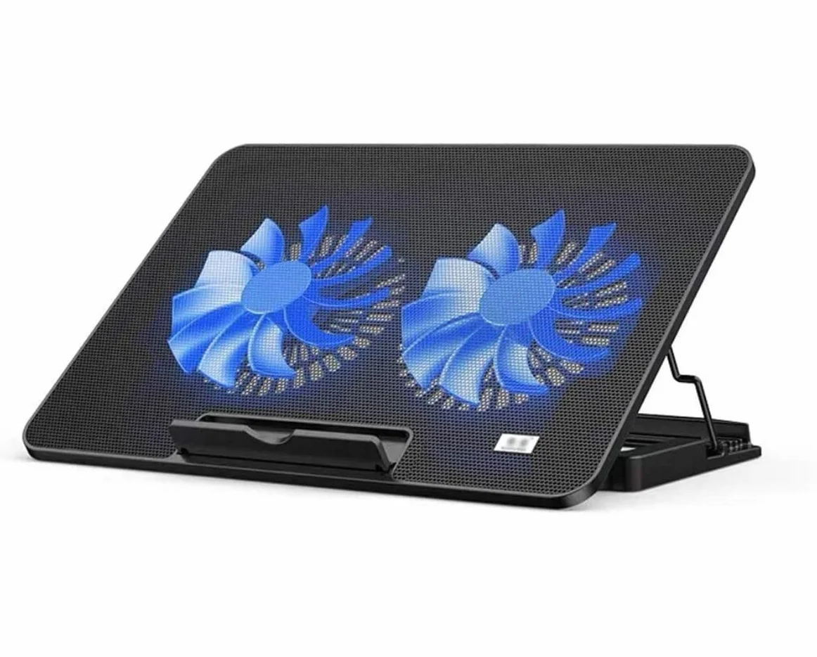 Chłodnica do Laptopa Podkładka Chłodząca Do Laptopa Notebooka Z 2 Wentylatorami Przy 1400 Obr./min Mata Gaming USB Stojak na laptopa,Wentylowany(Black)