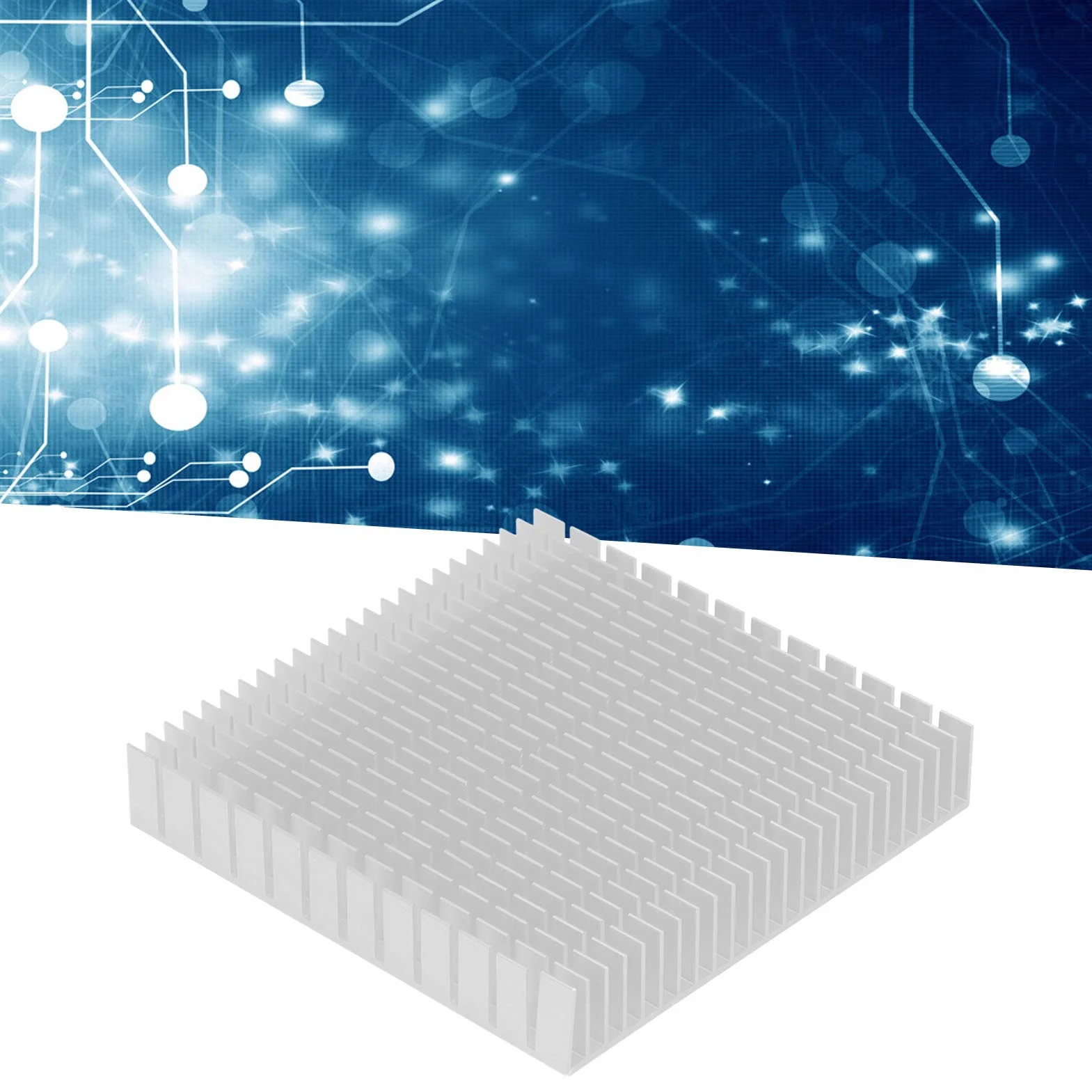 Moduł radiatora, 120 mm x 120 mm x 20 mm, uniwersalny radiator aluminiowy o wysokiej wydajności do płytki drukowanej do tranzystorów (biały)