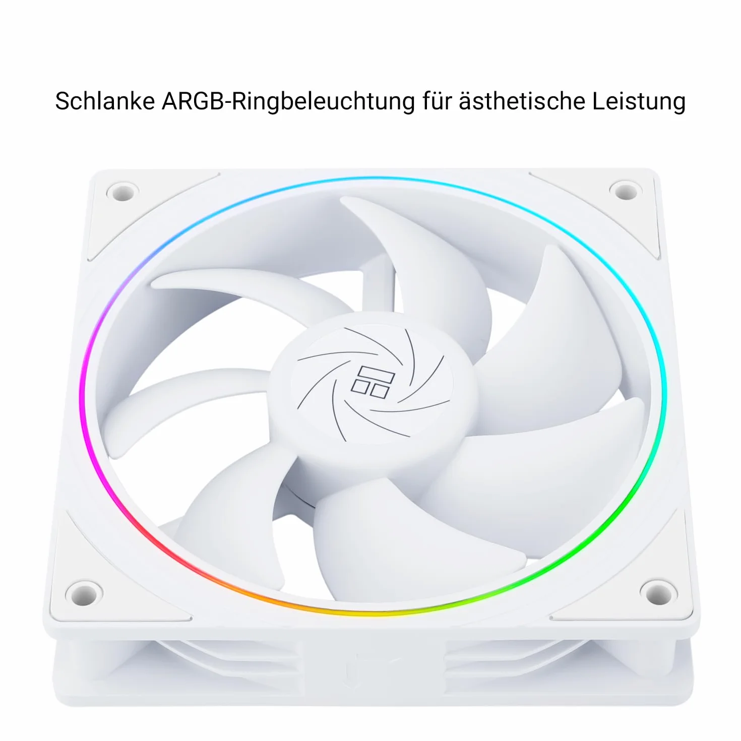 THERMALRIGHT Wentylator chłodzący CPU TL-S12W PWM do obudowy, efekt świetlny z delikatną ramką, 4-pinowe złącze PWM do komputera z ramką ARGB, prędkość 1500 obr./min (120 mm, 3 wentylatory)