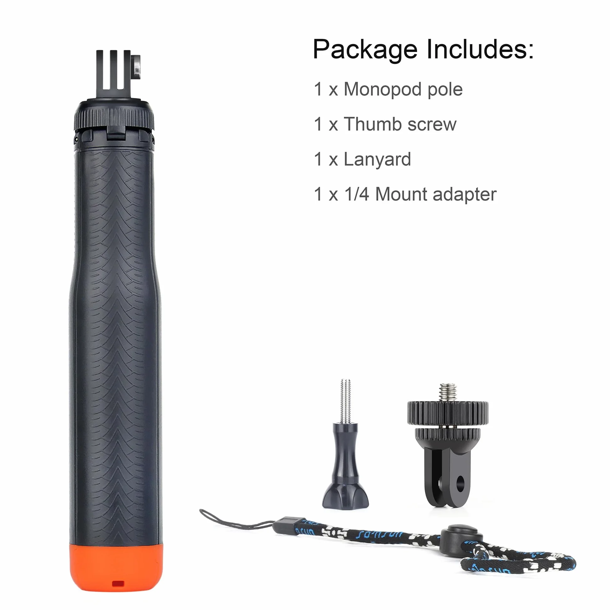 SOONSUN Pływający kij do selfie 4 w 1 do GoPro Hero 11, 10, 9, 8, 7, 6, 5, 4, 3, Max, Fusion, Session, DJI OSMO, AKASO, Insta360 – używaj jako pływający uchwyt, wysuwany monopod, uchwyt ręczny, stojak
