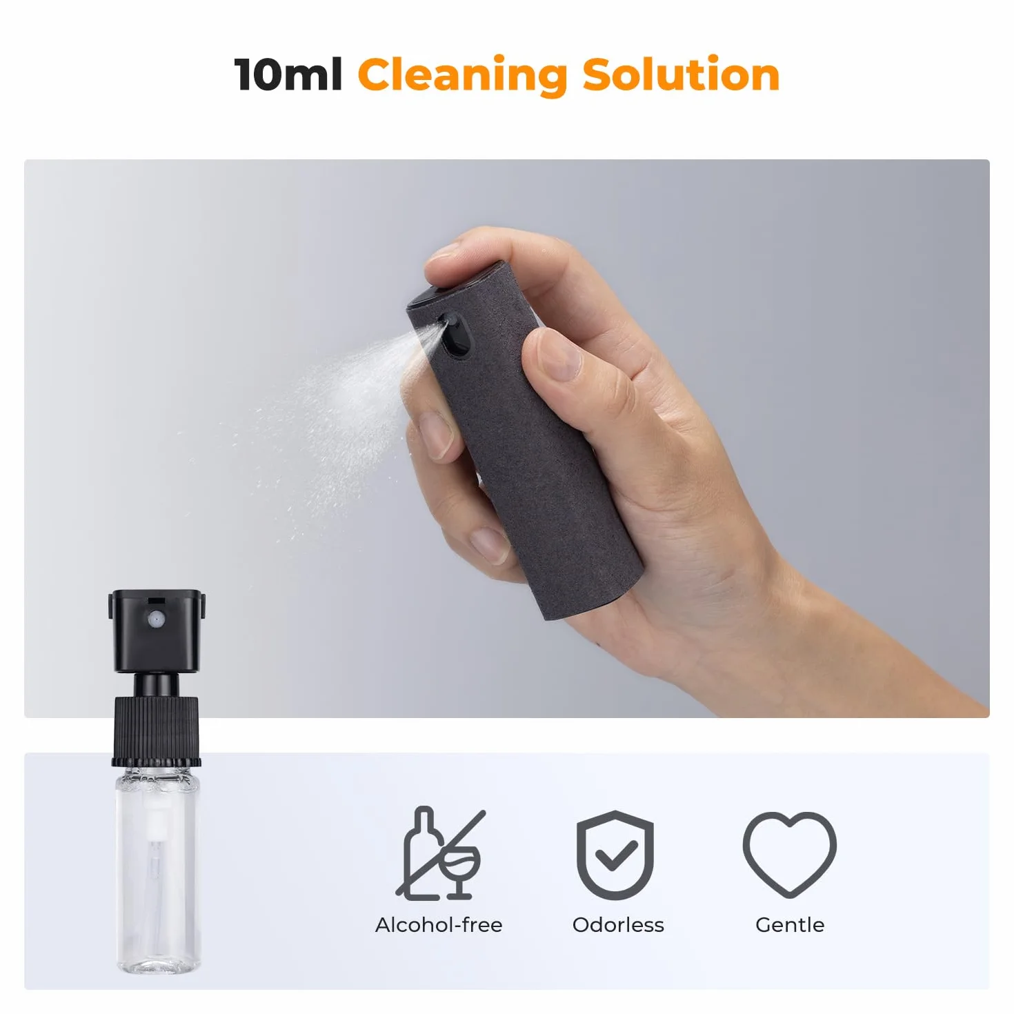 K&F Concept 2-częściowy zestaw do czyszczenia ekranu, do telewizora, laptopa, komputera, telefonu komórkowego, tabletu i czyszczenia wyświetlacza samochodowego, spray dwa w jednym i ściereczka z