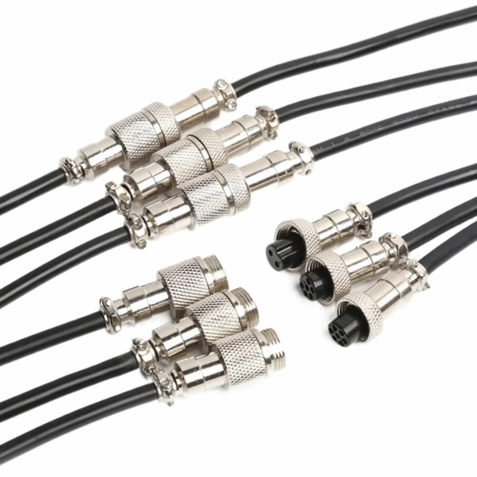 GX12 przedłużacz 1 m, 2 m, 3 m, 2, 3, 4, 5, 6, 7 pinów, AC DC, kabel elektryczny, złącze samochodowe M12, adapter żeński, męski (7-pinowy, 2 m)
