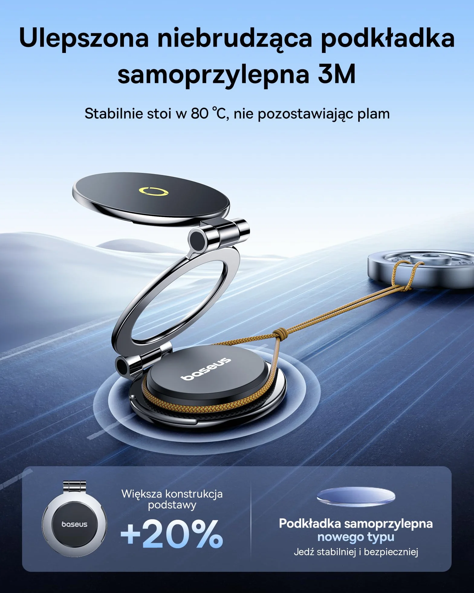 Baseus MagPro II uchwyt samochodowy na telefon komórkowy magnetyczny, [w pełni metalowy] [20x magnesy N56] [obracany o 360° i wysuwany] uchwyt MagSafe na telefon komórkowy, do iPada, iPhone 12-16