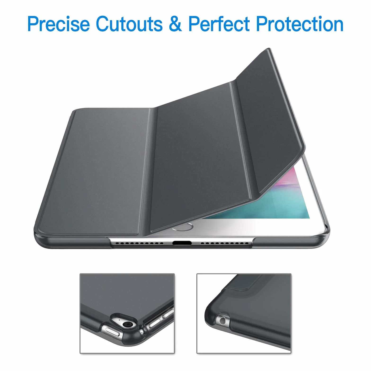 JETech Etui dla iPad Mini 4, Automatyczne Budzenie/Usypianie, Ciemno szary