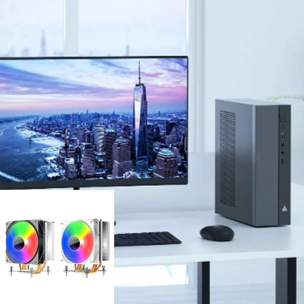 Wydajny wentylator procesora 4PIN PWM wentylator chłodzący do komputera PC procesor procesora chłodzenie procesora cichy dla LGA115X 1200 17XX AM5/AM3/AM4