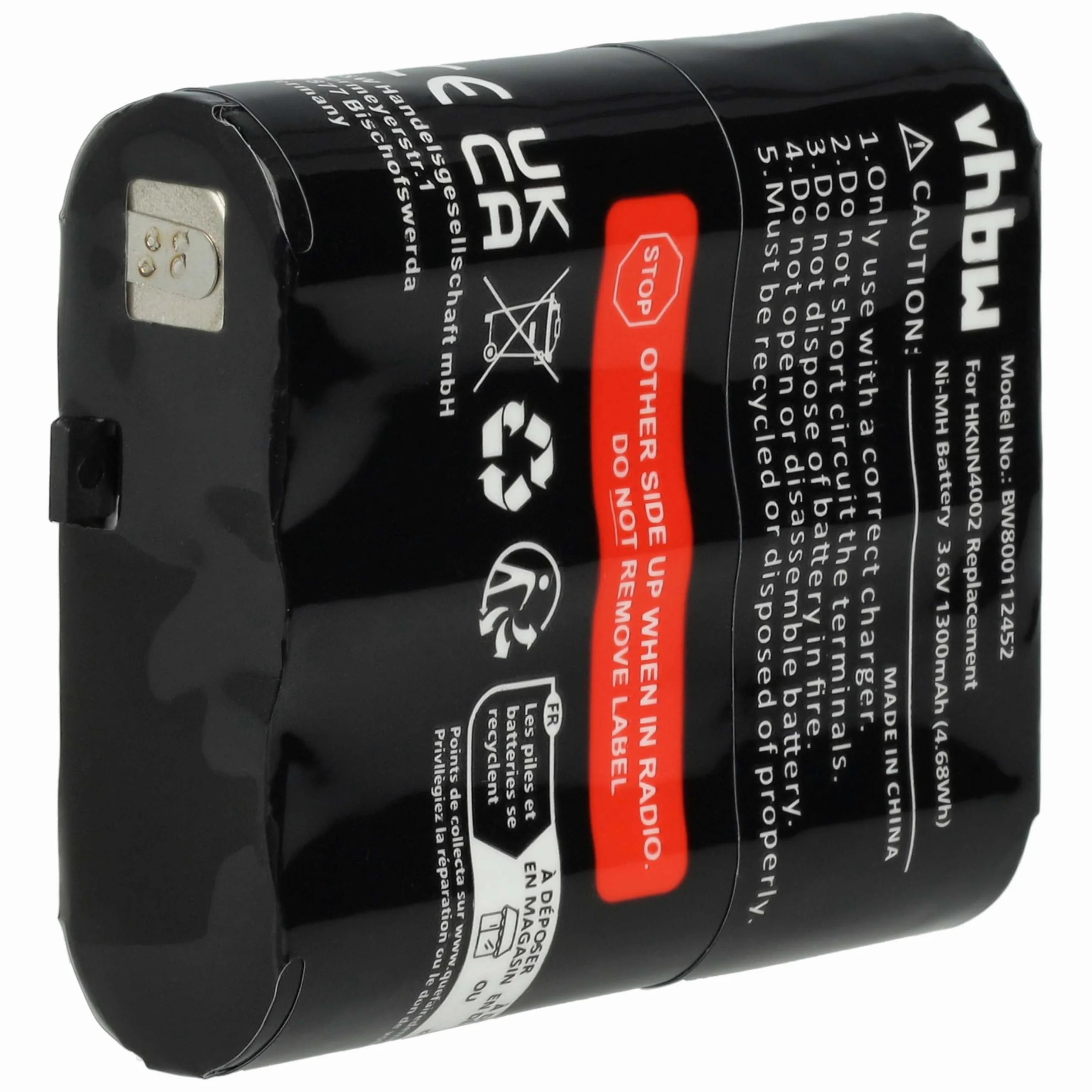 vhbw Bateria kompatybilna z Motorola Talkabout T5412, T5422, T5532, T5622 krótkofalówka, Walkie Talkie (1300 mAh, 3,6 V, NiMH)
