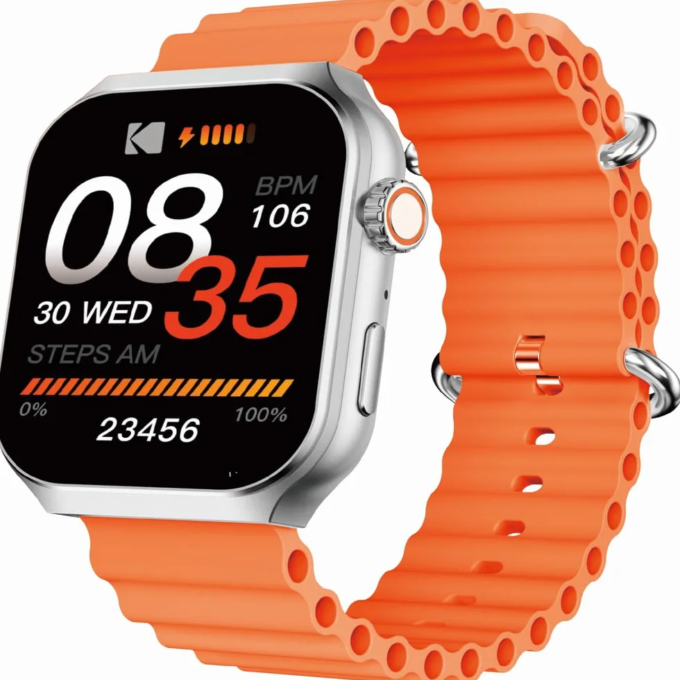 KODAK SW-7210 - Inteligentny zegarek - ekran 51 mm HD - Połączenia Bluetooth i asystent głosowy - tętno, SpO2, stres - 100+ trybów sportowych - GPS - 5 dni pracy na baterii - bezprzewodowe ładowanie
