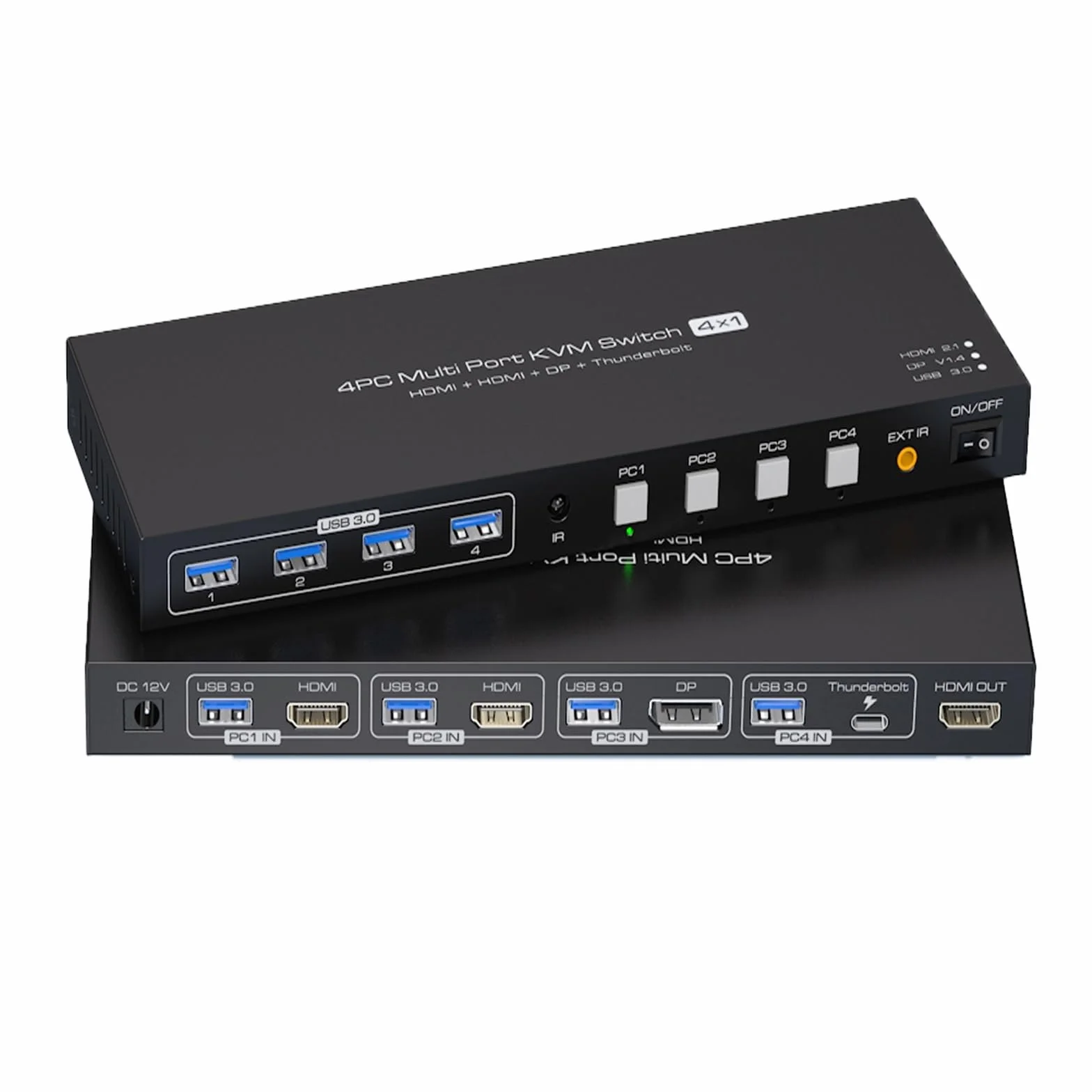 Konwertery wideo, 2 + Displayport KVM Switch Thunderbolt4 KVM Switches 4K144Hz