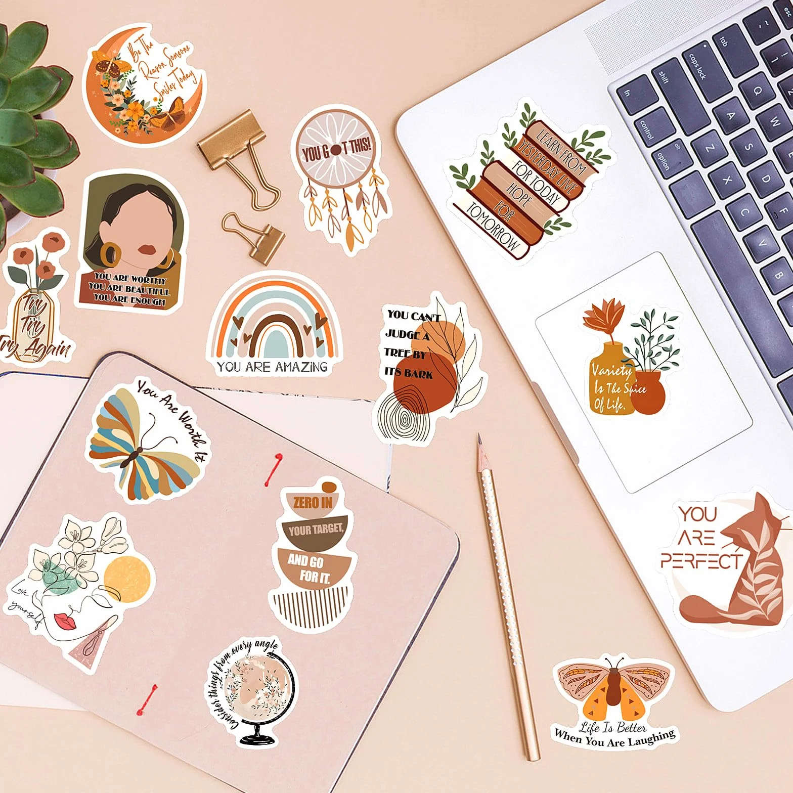 Inspirujące naklejki w stylu vintage, na butelki z wodą, motywacyjne naklejki boho dla dorosłych, nastolatków, dzieci, winylowe, wodoodporne, estetyczne naklejki na laptopa, telefon, do scrapbookingu,