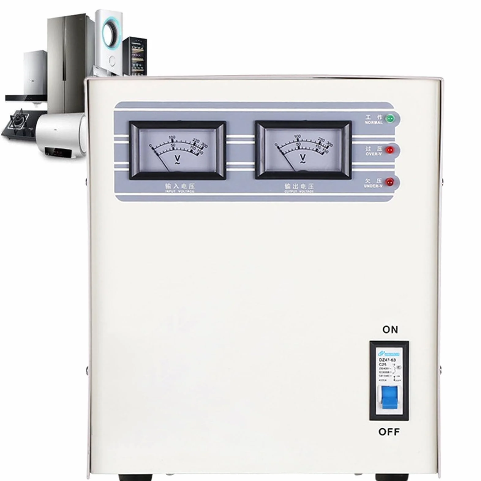Automatyczny stabilizator napięcia 220 V (jednofazowy); wytrzymały sprzęt sterujący o wysokiej sprawności przetwarzania energii (5KVA)