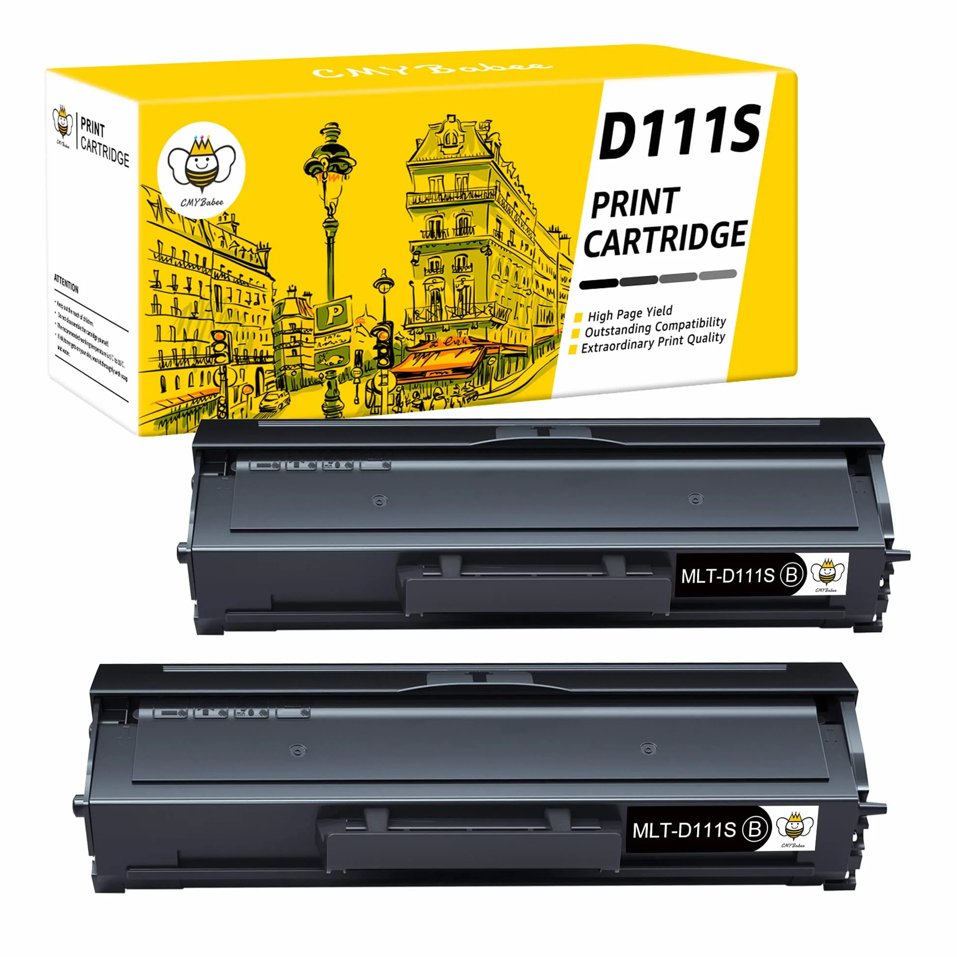 Zamiennik kasety z tonerem kompatybilny z Samsung MLT-D111S D111L do Xpress M2026W M2026 M2070W M2070 M2070FW M2020 M2020W M2022 M2022W (czarny, 2 sztuki)