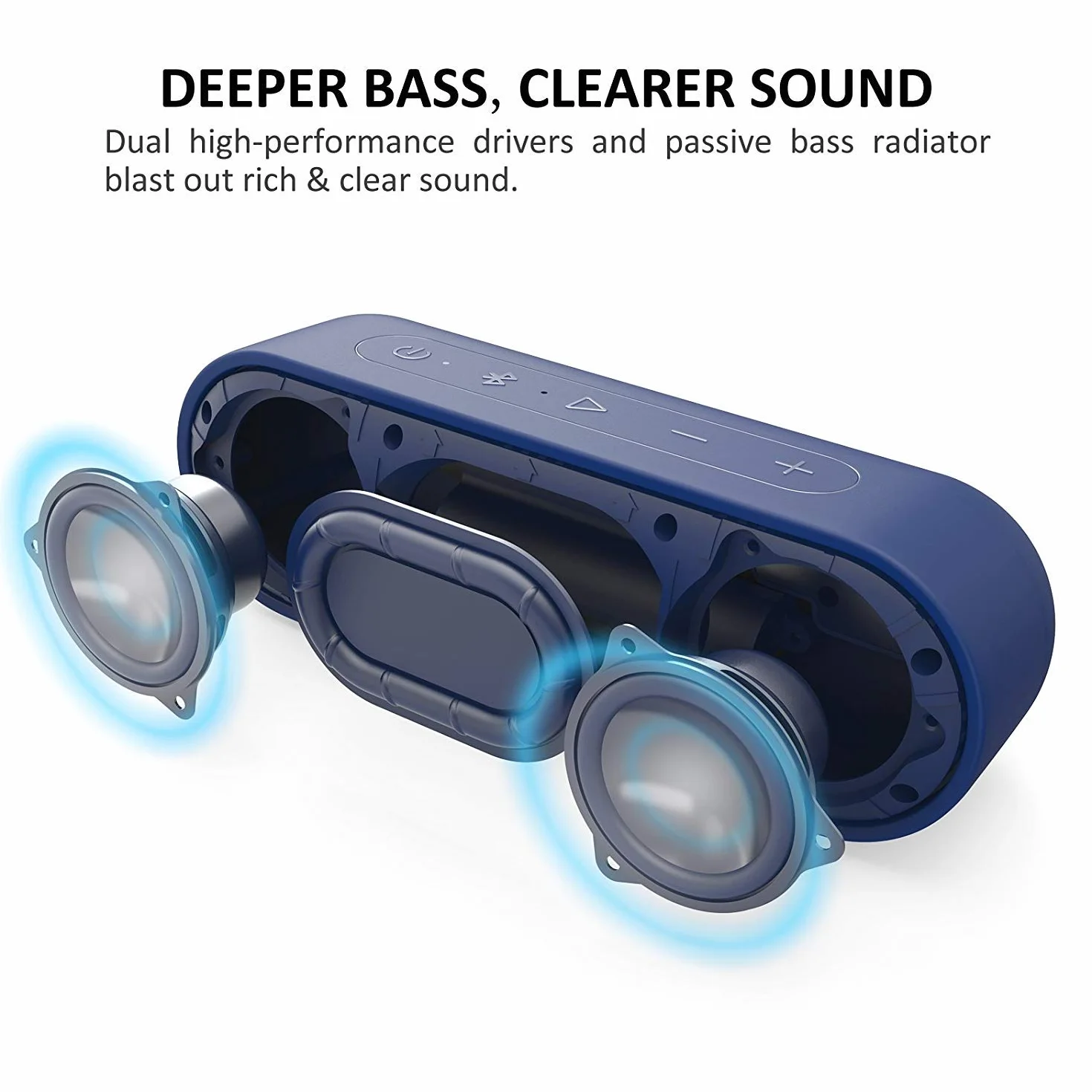 Tribit XSound Go przenośny głośnik Bluetooth, wodoszczelny IPX7, 16 W, bezprzewodowy głośnik z basem +, 24 godziny odtwarzania, zasięg Bluetooth 30 m (niebieski)