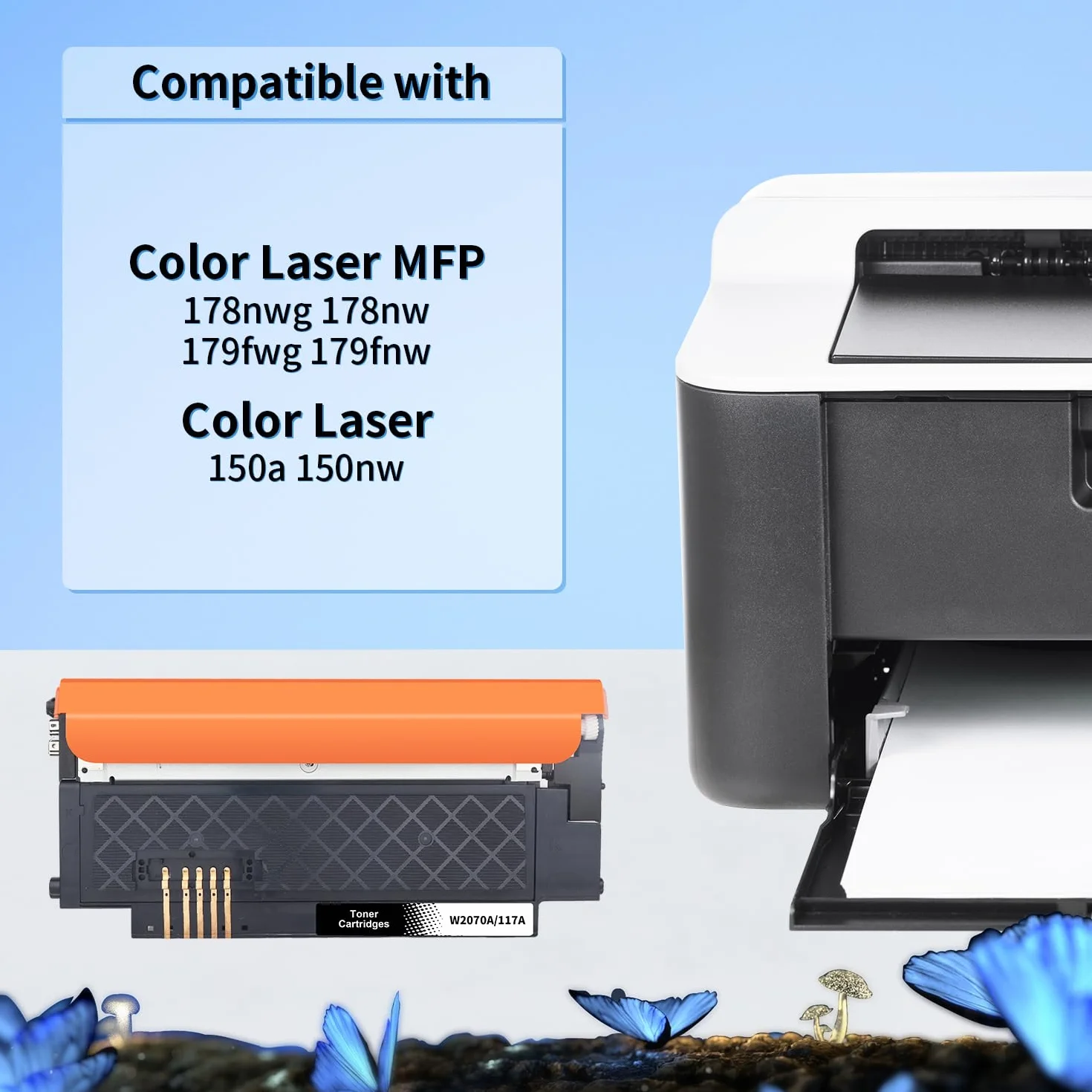 LOSMANN Zestaw tonerów 117A kompatybilny z HP 117A toner z chipem do HP Color Laser 150a 179fwg 178nwg 179fnw 178nw 150nw 178 179 W2070A W2071A W2072A W2073A (czarny cyjan żółty, magenta 5 sztuk)