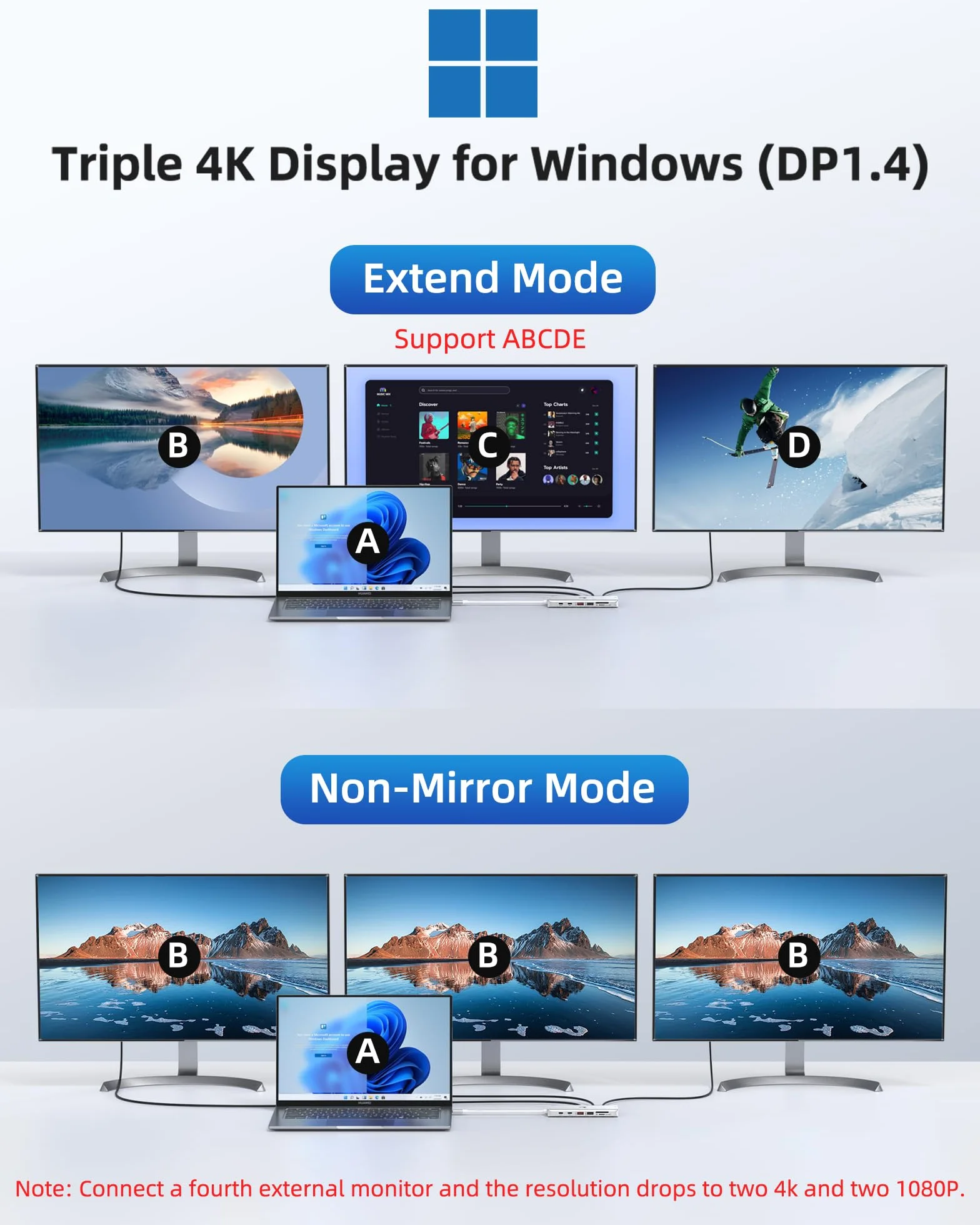 Stacja dokująca USB C 3 monitory 13 w 1 USB-C Hub z 2 HDMI 4K 60 Hz, 8K 30 Hz DisplayPort, VGA, 3 USB 3.1 10 Gb/s, PD 100 W, Gigabit Ethernet, adapter multi-monitora do MacBook Dell HP, kolor srebrny