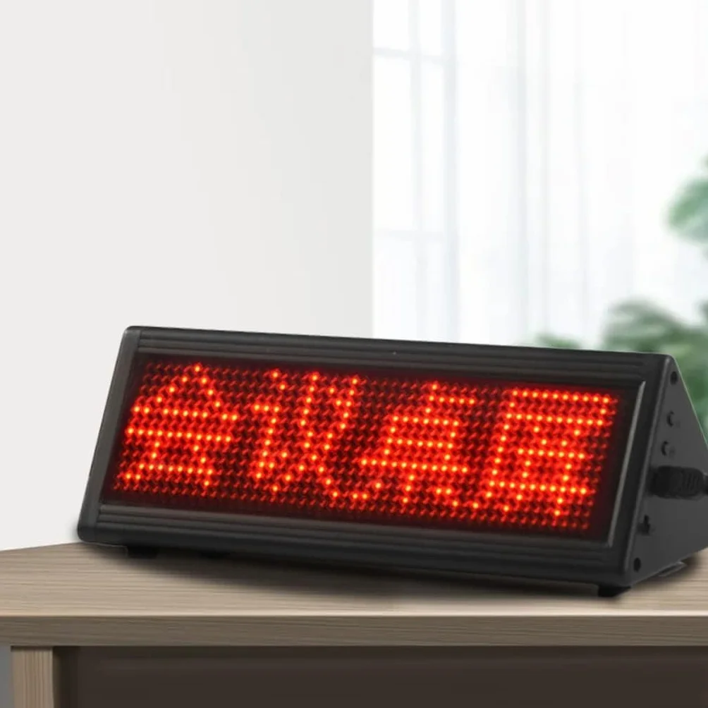 Wyświetlacz informacyjny LED na ekranie komputera stacjonarnego Mini mobilny ekran konferencyjny na pulpicie LED na komputer stacjonarny (Color : Rosso, Size : Single-sided)