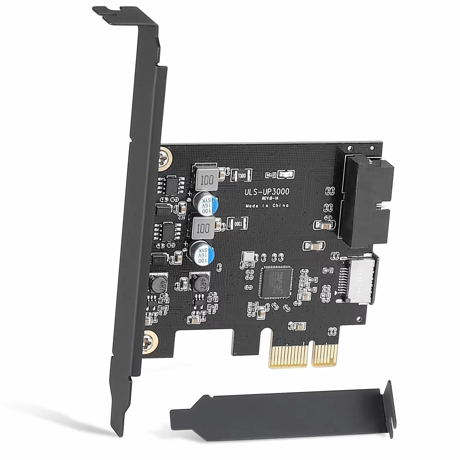 karta rozszerzeń PCIe x 1 do 19-pinowego złącza usb 3.0, adapter do panelu frontowego z 2 portami USB (A i C), 5 Gbps