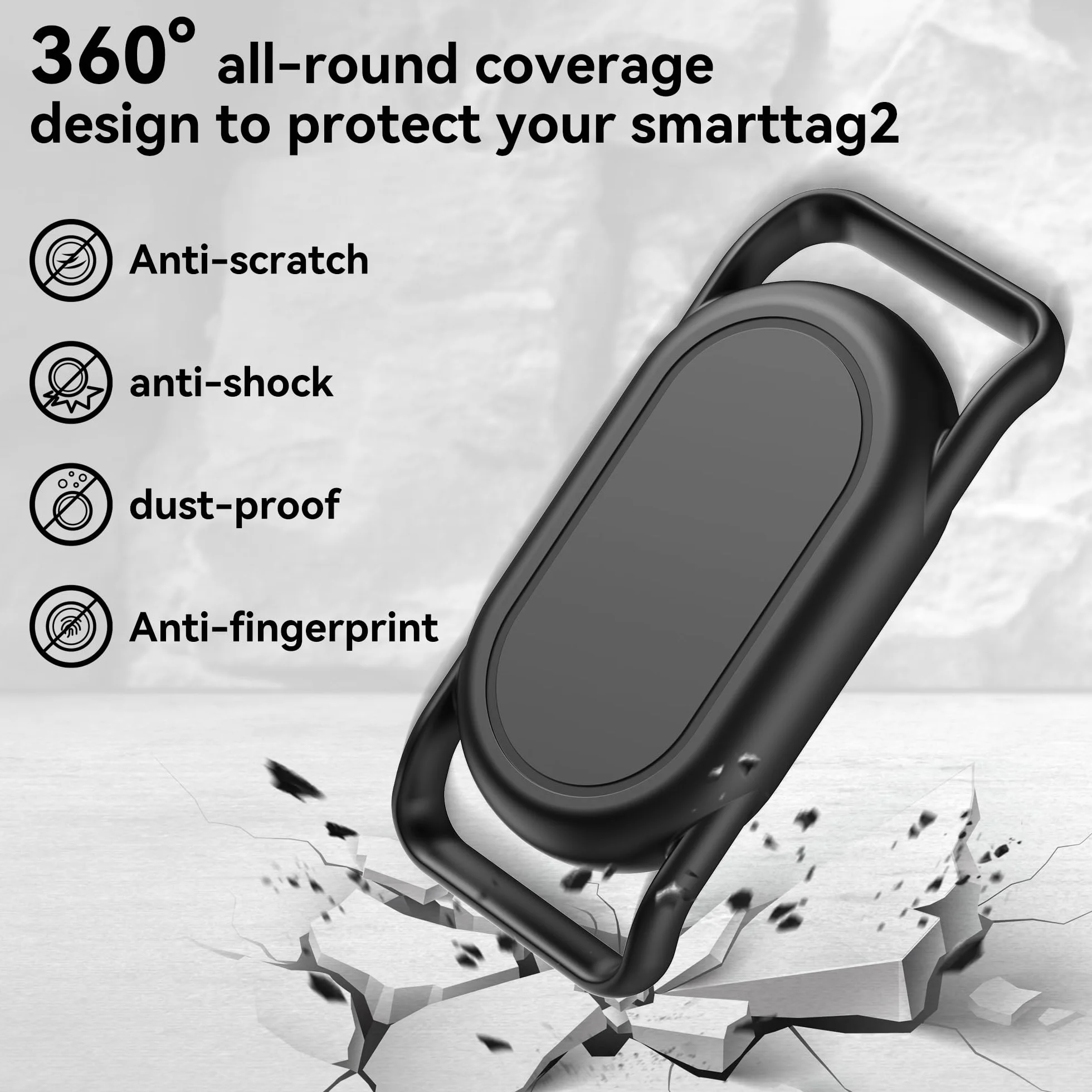 DDJ [2 sztuki] Uchwyt na obrożę dla psa do Samsung Smart Tag 2, GPS Tracker dla psa, wodoodporne silikonowe etui do Galaxy Smarttag2, odporne na zgubienie i zarysowania, dla kotów, zwierząt domowych