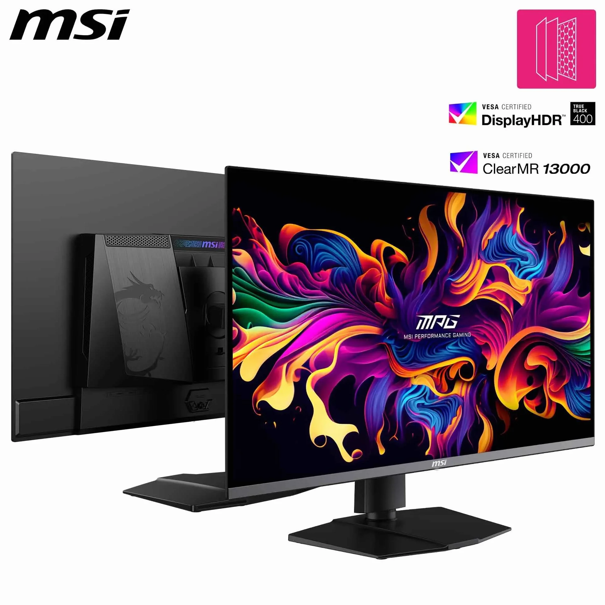 MSI, MPG 322URXDE QD-OLED, 32-calowy, 4K UHD, 3840 x 2160, monitor OLED, 240 Hz, 0,03 ms, DisplayHDR True Black 400, G-SYNC, kompatybilny z HDMI 2.1, DP 2.1a, USB C (98 W PD), regulacja wysokości