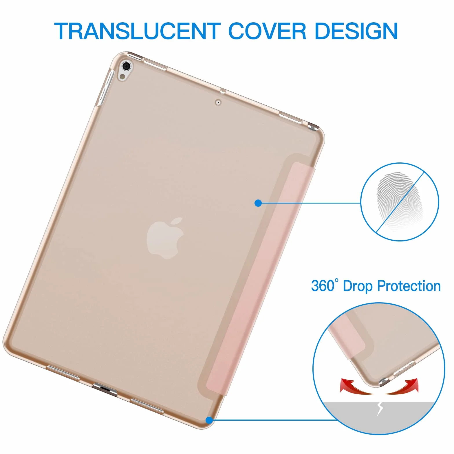 JETech Etui dla iPad Air 3. Generacji 10.5 (2019) i iPad Pro 10.5 (2017) Automatyczne Budzenie/Usypianie Różowe Złoto