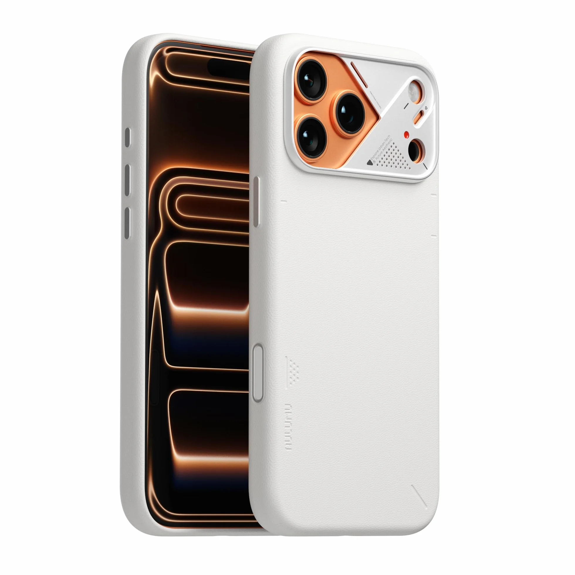 Aulumu A17 wegańskie skórzane etui na iPhone'a 17 Pro, Magsafe z żebrami chłodzącymi i sterowaniem kamerą, etui ochronne CoolHyper, odporne na wstrząsy, odporne na zarysowania, pełne owinięcie, białe