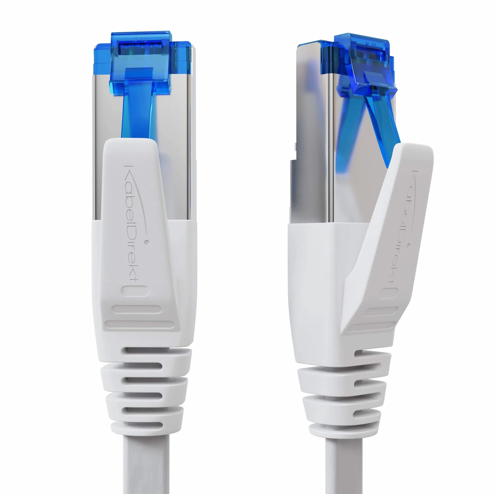 KabelDirekt – Płaski kabel Ethernet CAT7 10Gbit/s – 25m | 10Gbit/s maksymalna prędkość światłowodu, bardzo elastyczny i odpowiedni do stałej instalacji, LAN, RJ45, biały