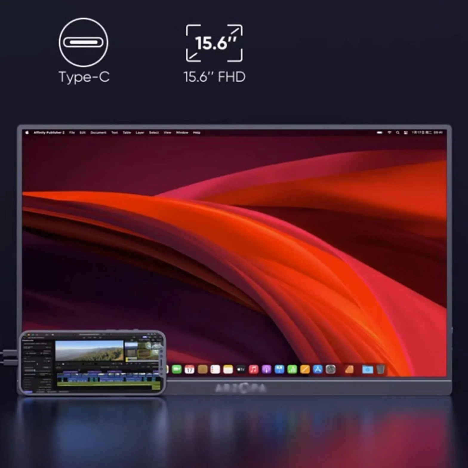 Monitor przenośny 15,6-calowy ekran zewnętrzny telefonu komórkowego IPS 144HZ Ekran rozszerzający laptopa Maszyna do gier Podekran wielofunkcyjny podekran Monitor do laptopa