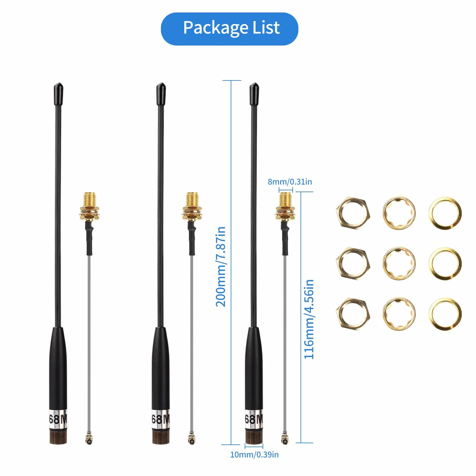 Antena Meshtastic LoRa 10dBi 868 MHz Long Range Soft Whip SMA - 3-pak