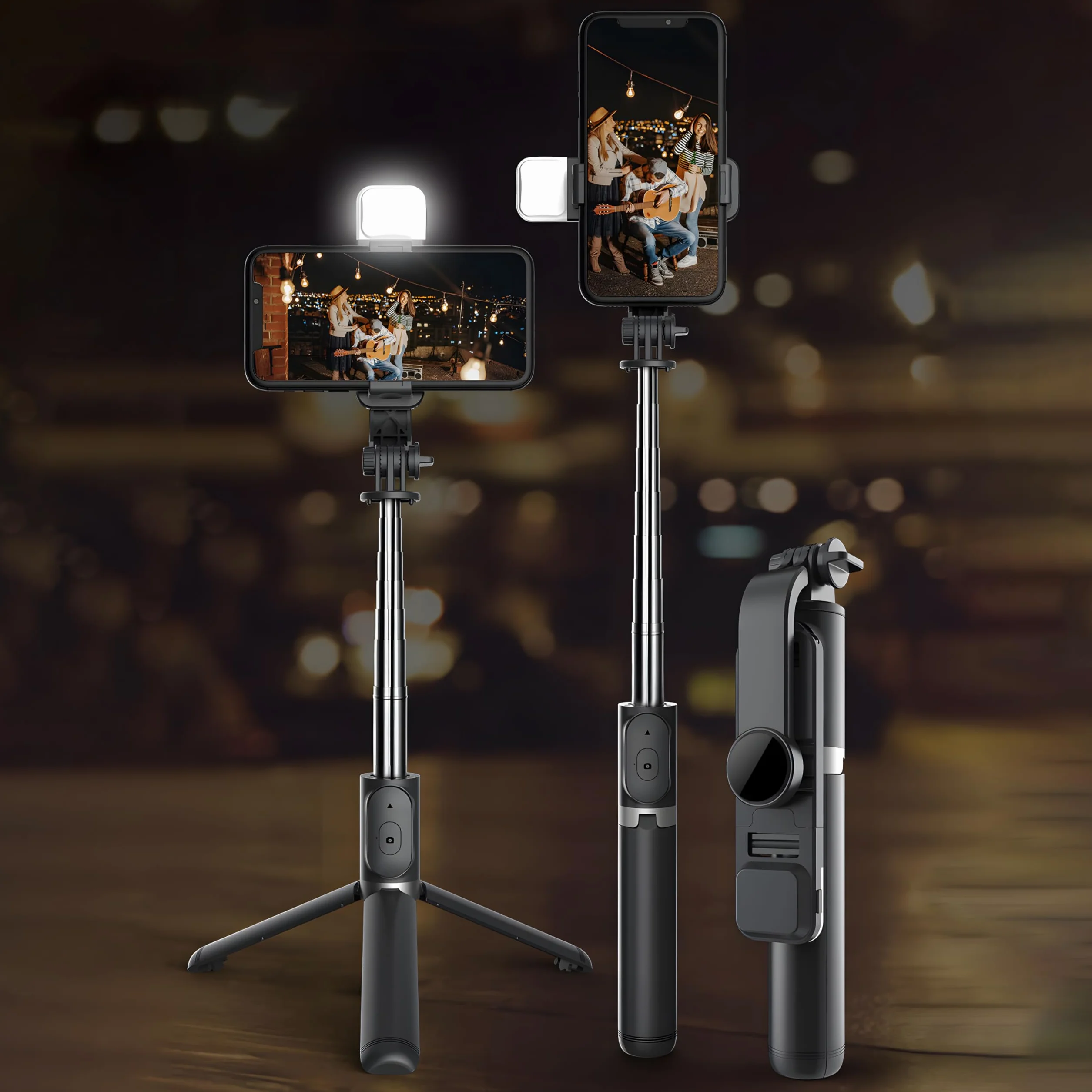 Retoo Selfie Stick Bluetooth Statyw Wysuwany Do 104 cm Telefon komórkowy Obrotowy 360° Stojak Bezprzewodowy Pilot Zdalnego Sterowania Smartfony