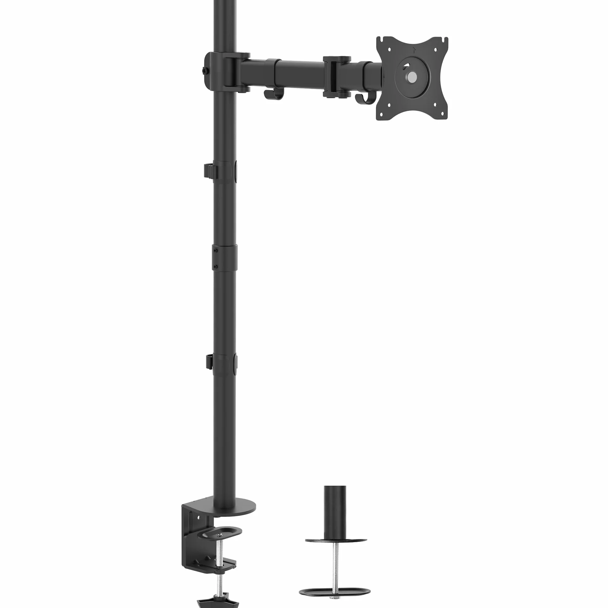 VIVO Uchwyt biurkowy na pojedynczy monitor, bardzo wysoki, w pełni regulowany stojak na 1 ekran LCD do 32 cali, ultraszerokie ekrany do 38", pojemność 10 kg, STAND-V001T