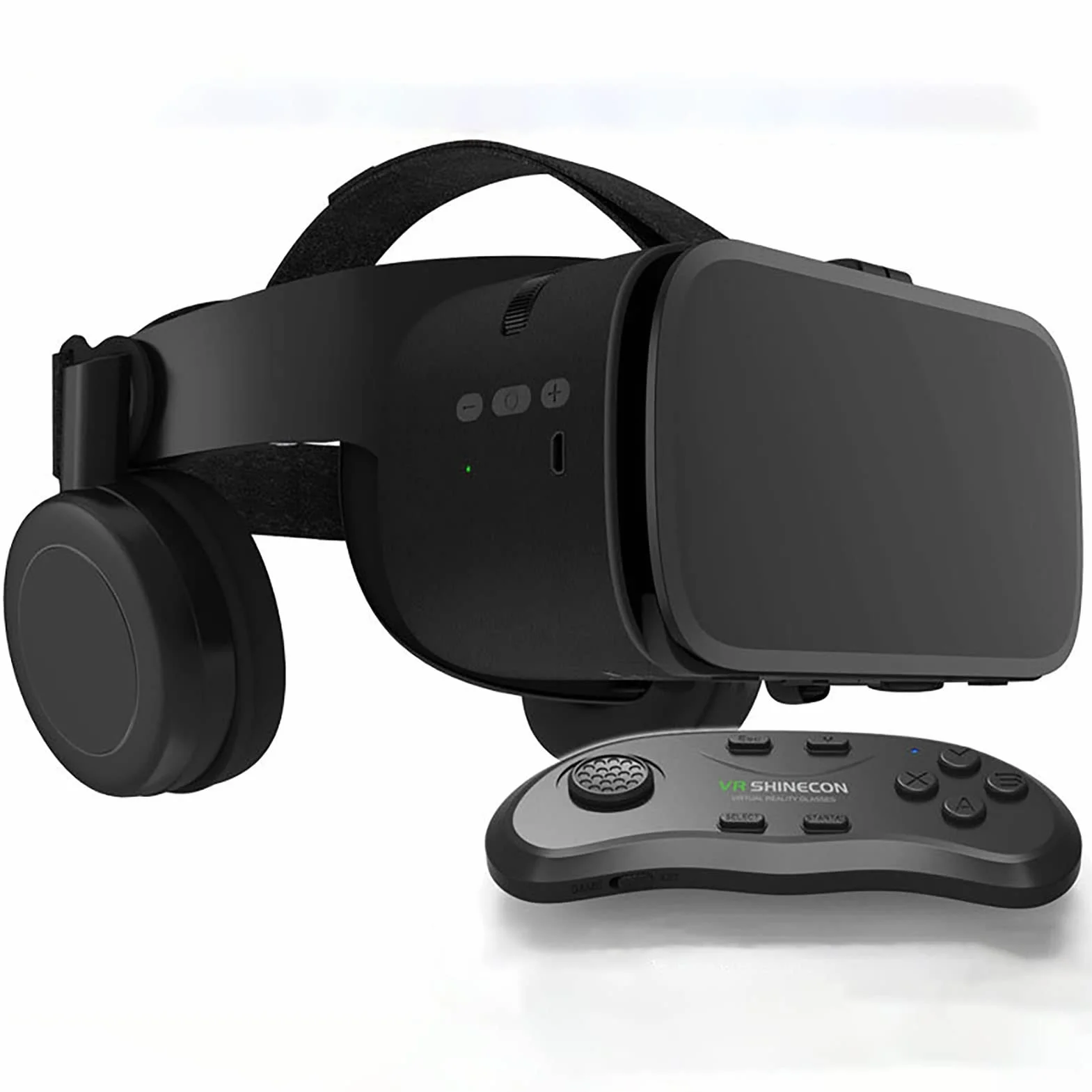 Okulary VR z pilotem zdalnego sterowania, okulary VR do filmów 3D gry wideo, VR Realidad Virtuales Game System VR zestaw słuchawkowy do iPhone'a Apple Android PC Phone (kolor: czarny, rozmiar: B01)