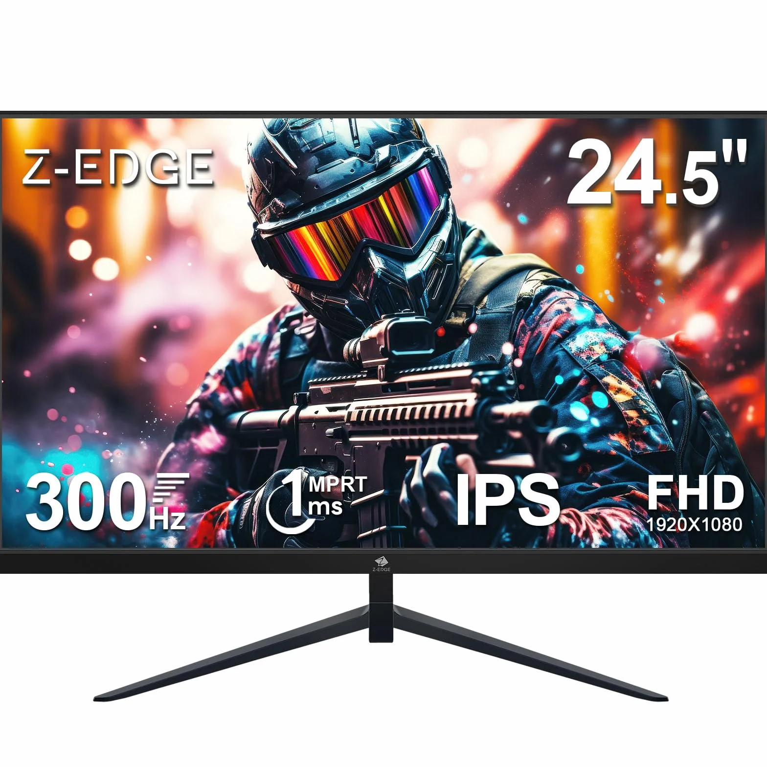 Z-Edge Gaming Display 25'' 300 Hz (DP1.4×2, HDMI2.0×2), IPS, 240 Hz, 1080P, 1ms, FreeSync, LED 16:9, nachylenie regulowane, ultracienkie obramowanie, VESA 75x75 mm