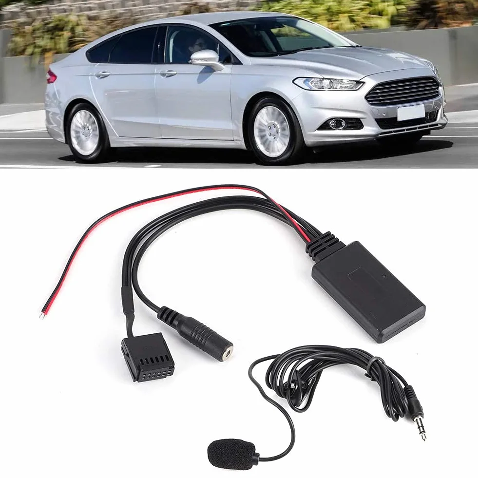 adattatore-KIMISS Adattatore audio Bluetooth, adattatore per cavo AUX-IN Bluetooth do automatycznego mikrofonu dla chiamatu w vivavoce dla Forda Focusa 6000CD