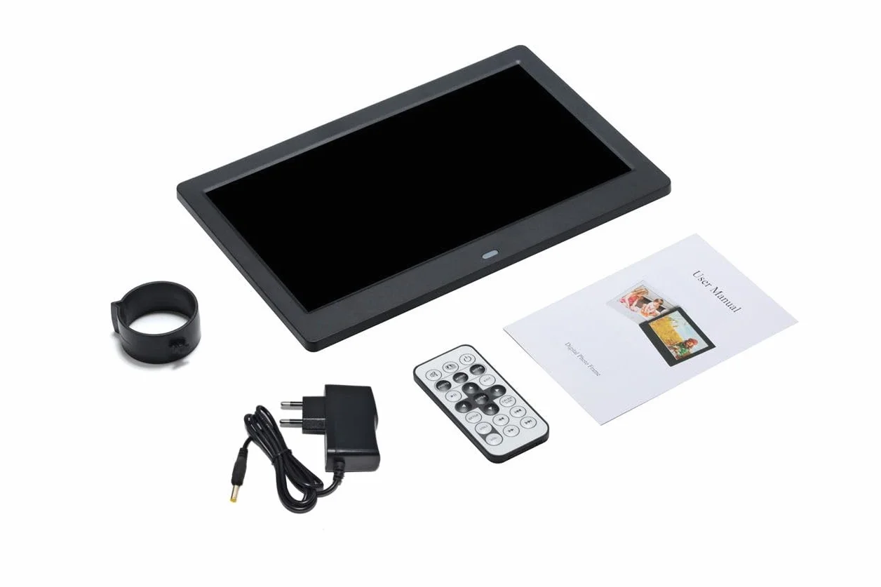 Cyfrowa ramka na zdjęcia z pamięcią USB, wyświetlacz IPS 10,1 cala, Full HD, zdjęcia i filmy elektroniczne, nie wymaga aplikacji ani Wi-Fi, obsługa kart SD, funkcja pokazu slajdów, duży