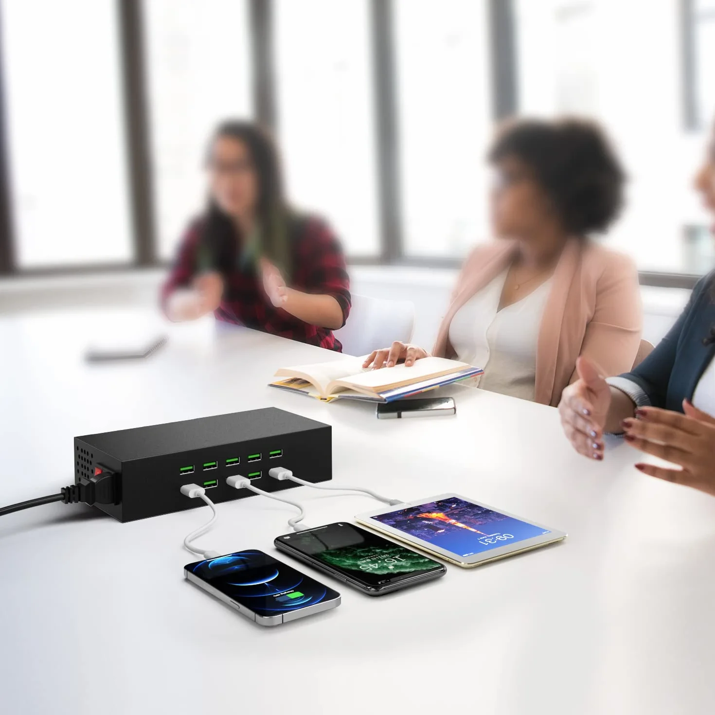 Stacja ładująca do wielu urządzeń, 10-portowa stacja ładująca USB 200W/20A, koncentrator ładowania USB 10 w 1, wiele stacji ładujących USB do iPhone'a, iPada, Samsung, tabletów