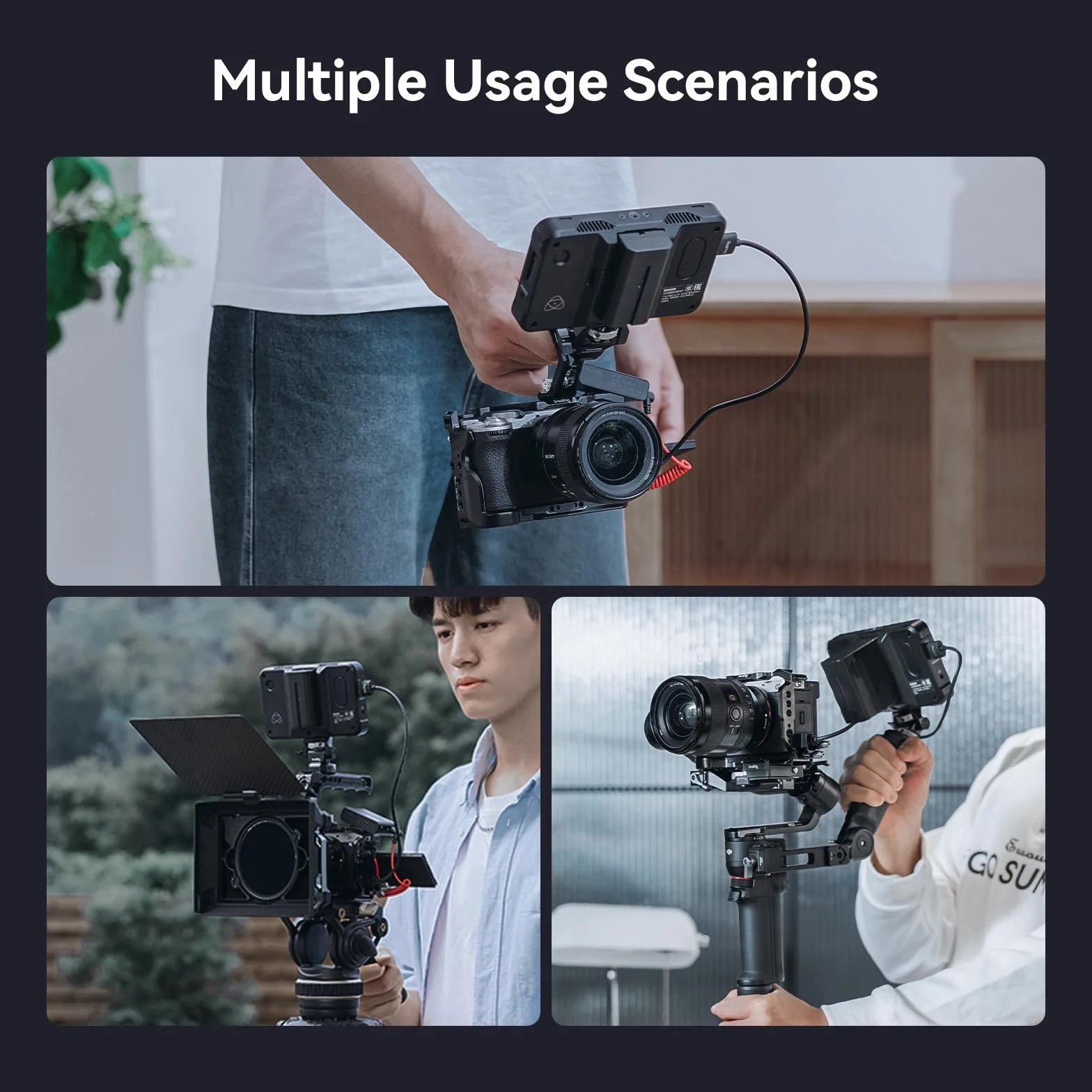 SMALLRIG Cage Zestaw Klatek dla Sony A7C II / A7CR z Zaciskiem Kablowym do HDMI, Pełnym Dostępem do Tworzenia Vlogów Klatka do Kamery Wideo dla Sony Alpha 7C II/Alpha 7CR z Ramieniem Zawiasu - 4422
