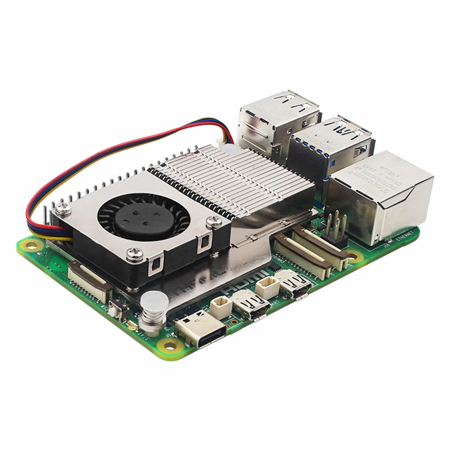 30mm Active Cooler for 5 pasywne chłodzenie wentylatorów PWM Aluminiowy grzejnik żeber chłodnicy 1 sztuk (srebrny)