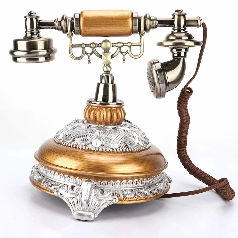 Telefon retro, zabytkowy, podwójny system FSK/DTMF, nostalgiczny telefon z wyświetlaczem LCD, klasyczny europejski telefon stacjonarny, telefon stacjonarny do domu, na prezent itp.