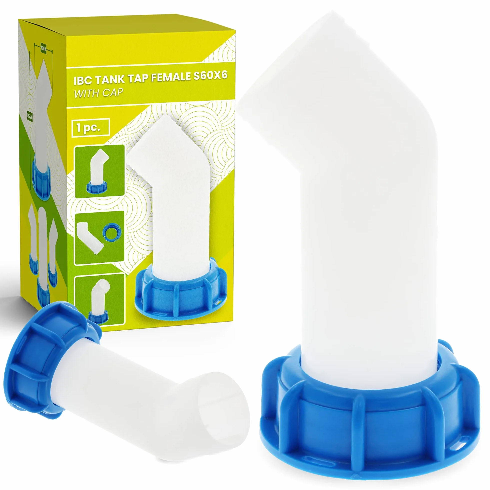 Wylewka IBC S60x6 GW Z Nakrętką Kran Zbiornika Zawór Mauzer Beczka Wylewka Zbiorników Kurek Spustowy Kranik Plastikowy Armatura Zbiorników IBC Zbiornik Na Deszczówke Adapter Spustowy